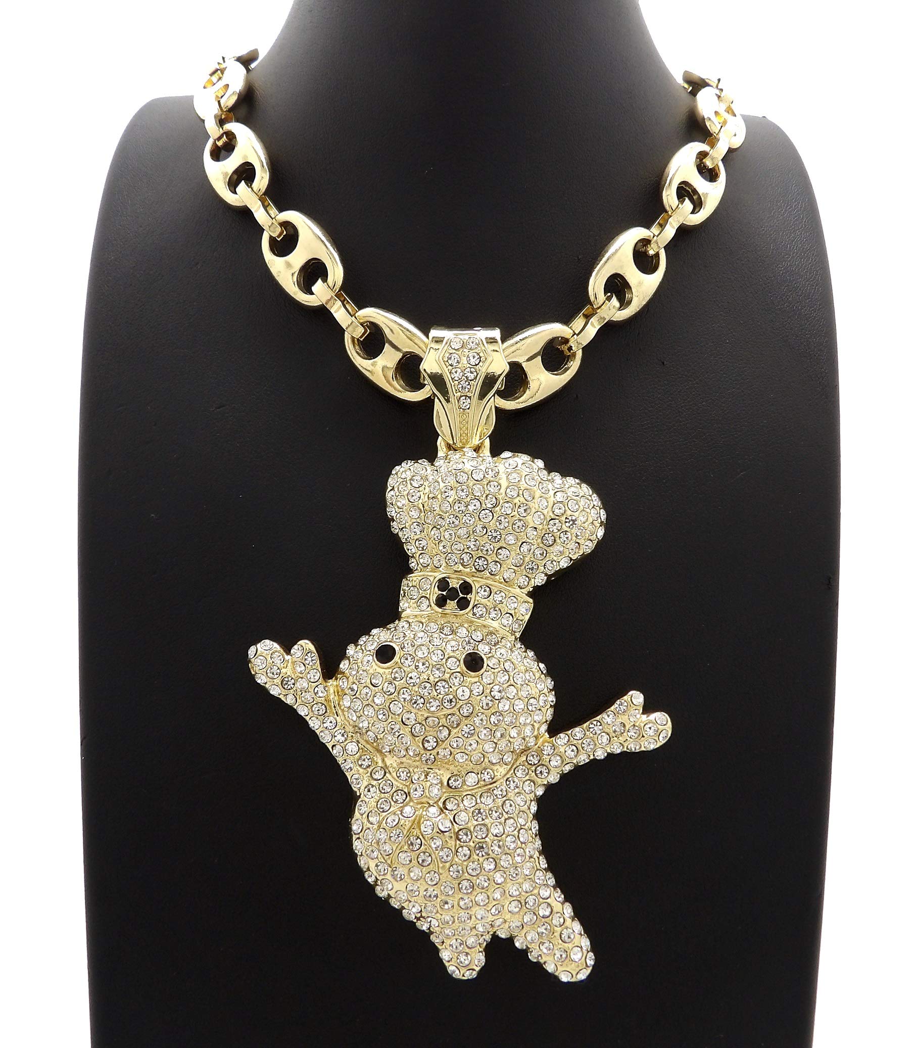 SJ ICED Out Doughboy Pendant & 20