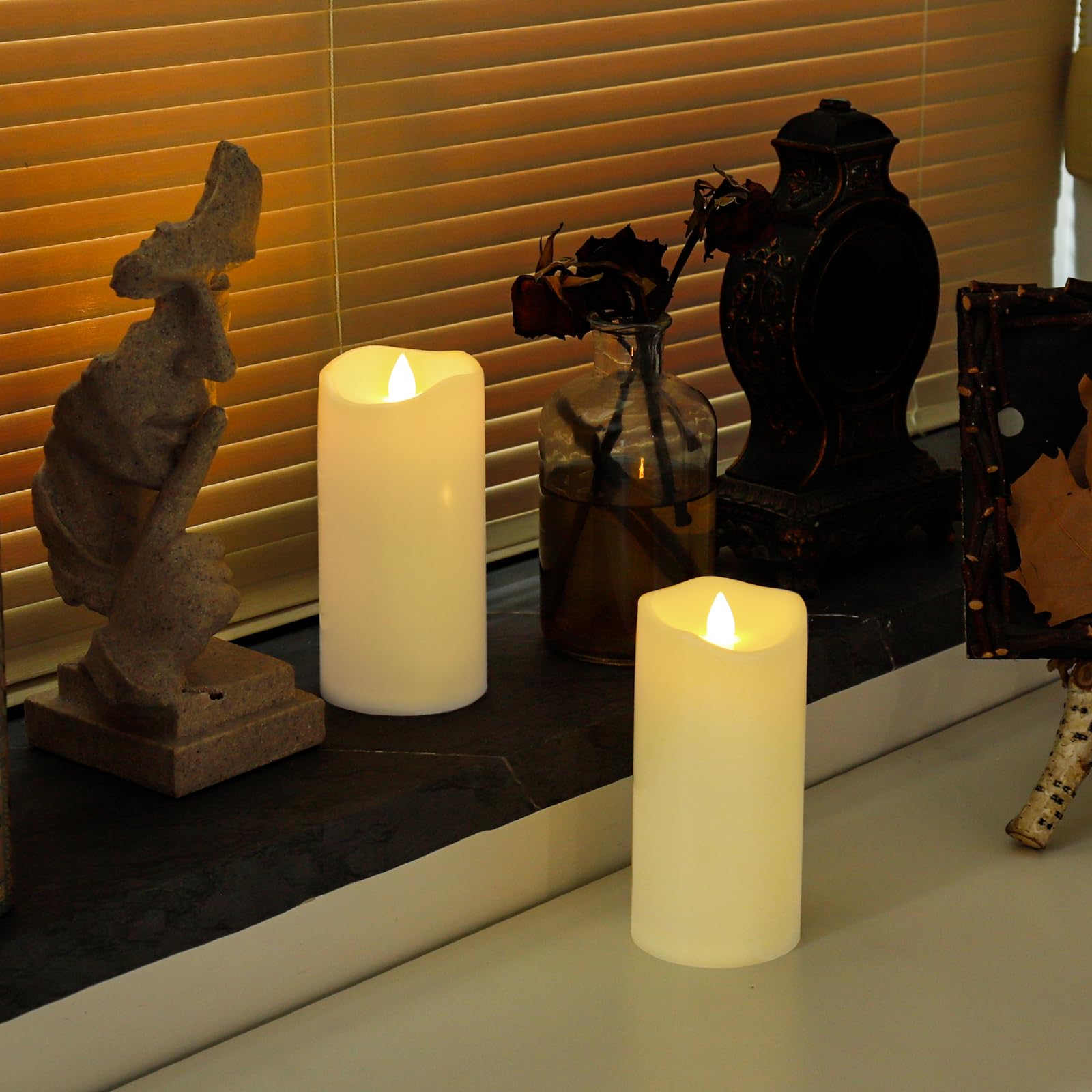 Aignis 2-Pack Flameless LED Candles with Remote & Timer - Battery Operated Electric Candles for Home Decor, Weddings, Holidays (2.95