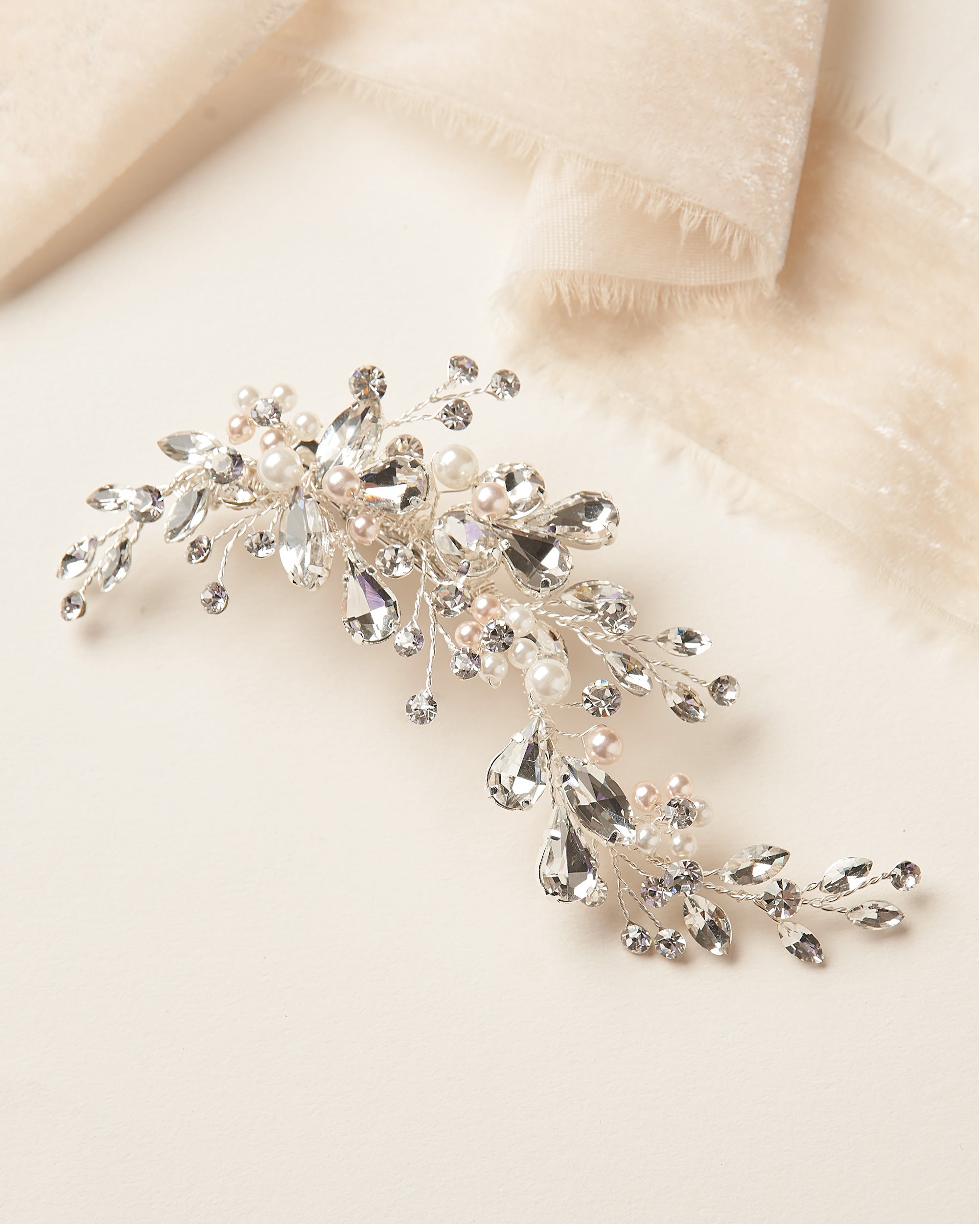 Aurora Blush Pearl Hair Clip - Elegant Pearl Hair Accessory for Women, Bridal, Prom, Party & Everyday Wear