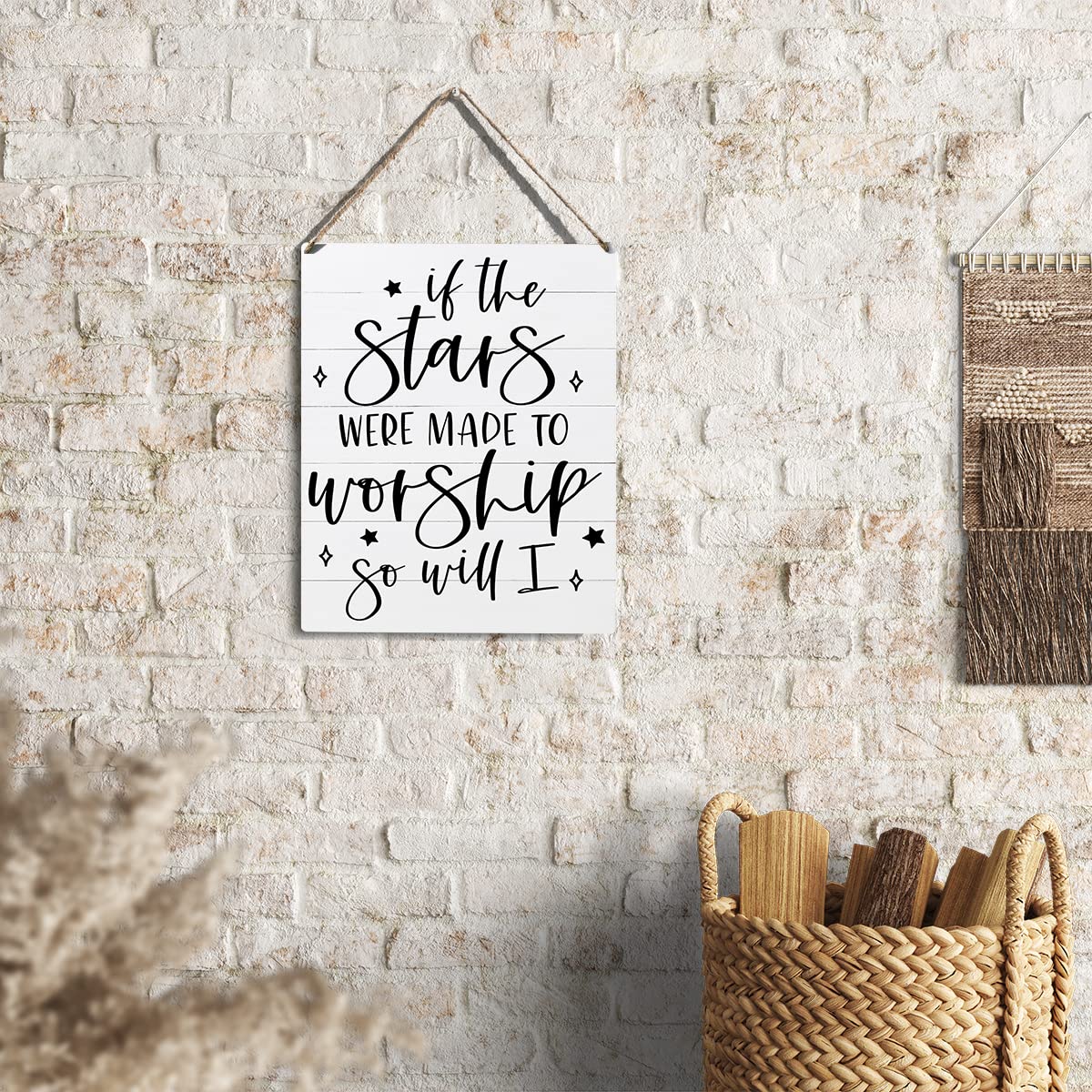 Bible Verse Wooden Sign 10x8 - Rustic Farmhouse Wall Decor for Home & Office