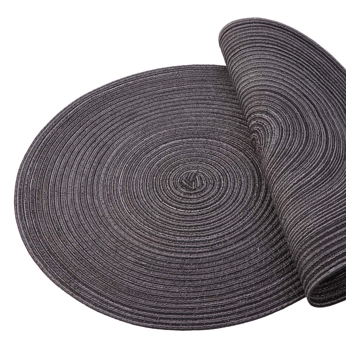 6-Piece Round Woven Placemats Set for Dining Table - Durable & Stylish Kitchen Table Mats for Everyday Use, Parties, and Home Decor