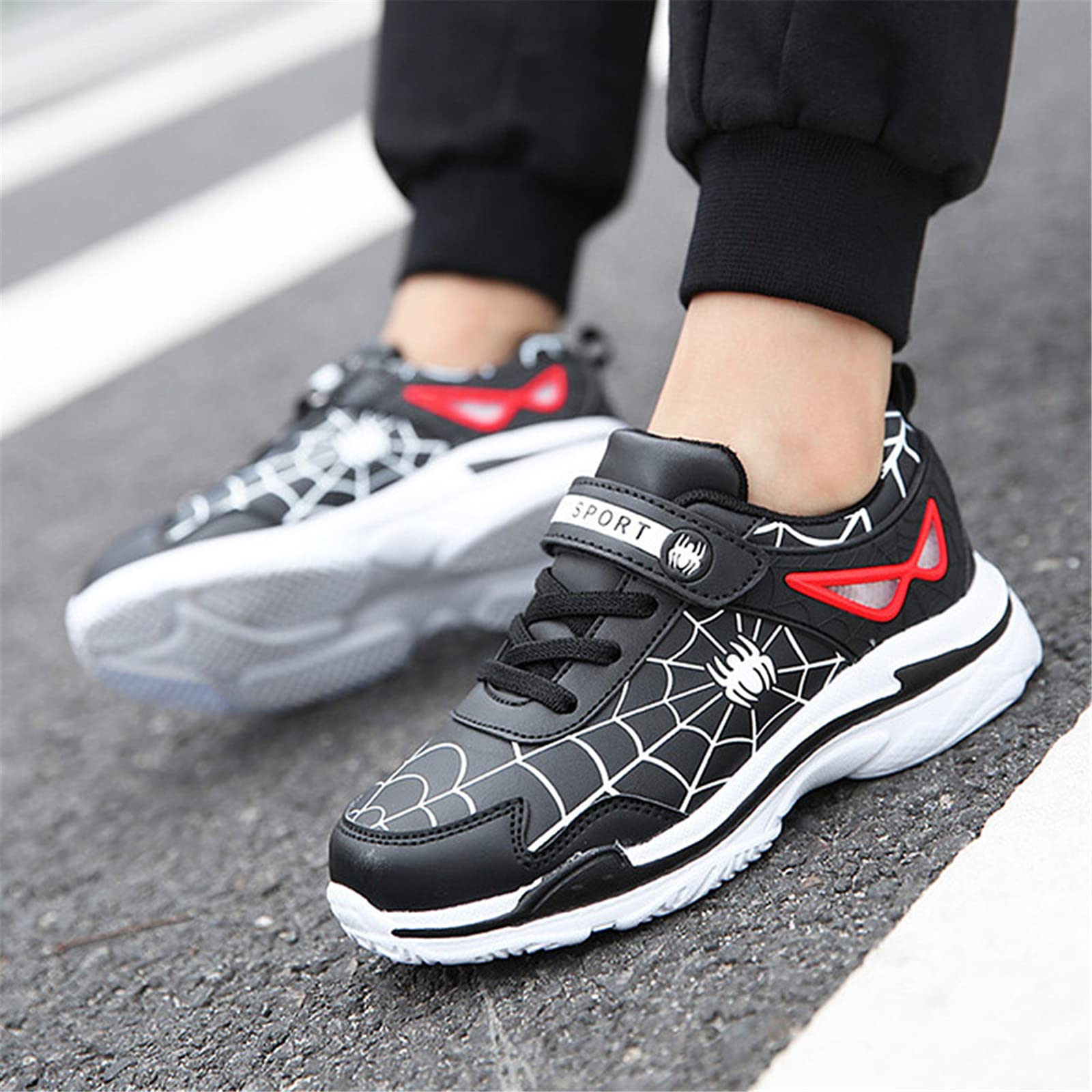 **Boys & Girls Lightweight Leather Sneakers - Kids Toddler Running Tennis Shoes for Active Play & School**