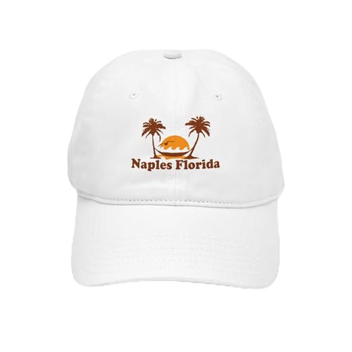 White - Naples Fl Palm Trees Design. Cap