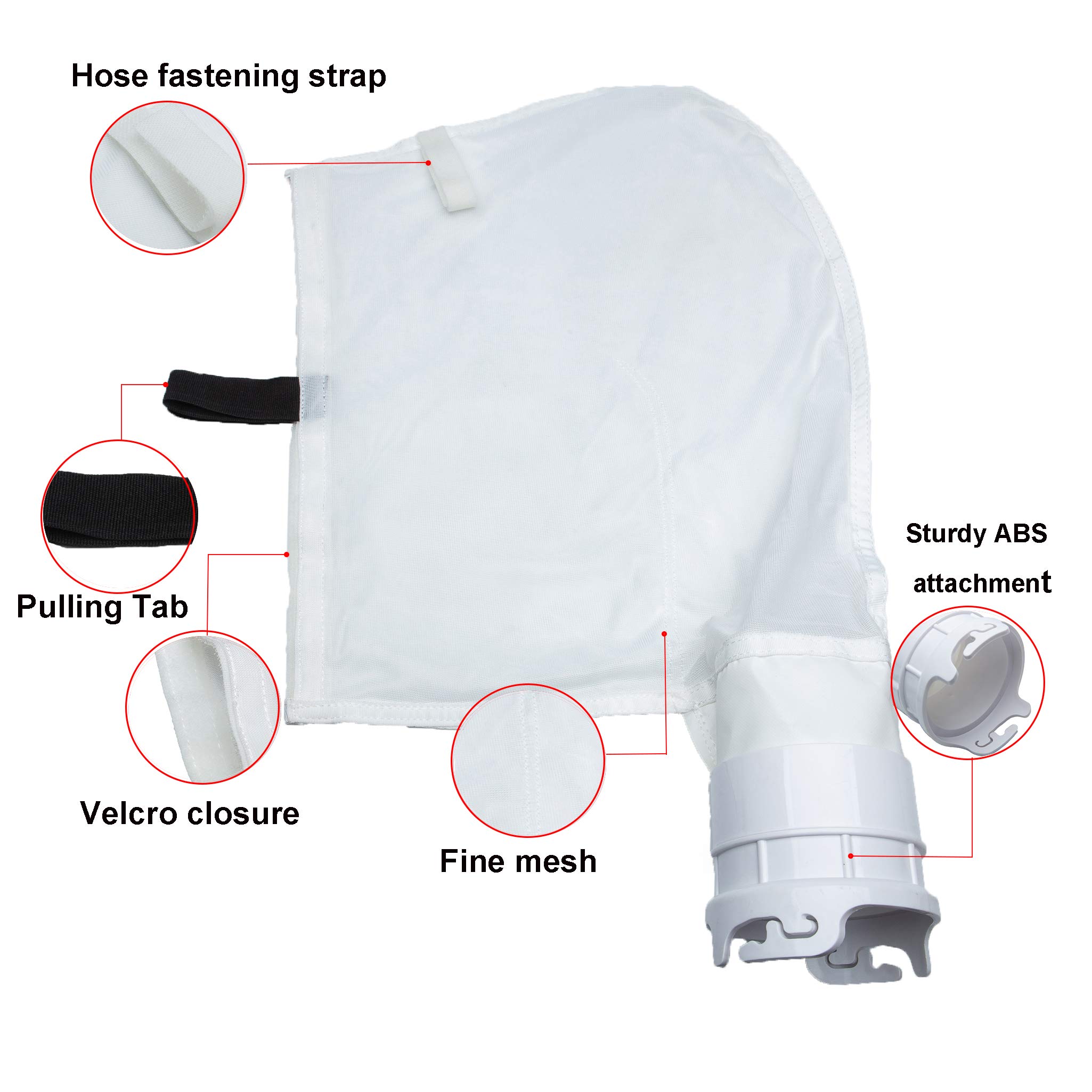 ATIE Pool Cleaner Fine Mesh Bag with Hook & Loop Fastener - Compatible with Pentair Kreepy Krauly Legend, Platinum Pool Cleaner Debris Bag 360002 & EU16 Bag - Perfect for Swimming Pool Maintenance & Debris Collection