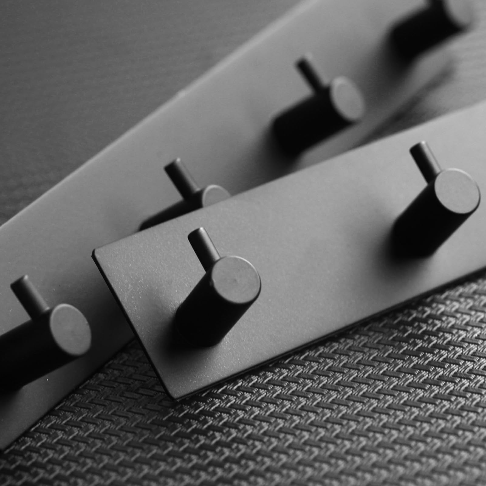 Self-Adhesive Towel Hooks for Bathroom - Black Stick-On Wall Hooks, Bath Adhesive Towel Hanger, Peel & Stick Matte Black Shower Hooks - No Drill Wall Mount Coat Hooks (Set of 4) - Perfect for Bathrooms, Showers, Kitchens & Dorm Rooms