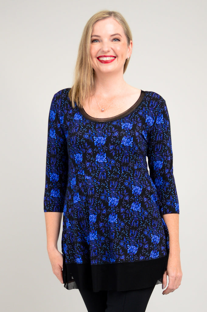 Flora Top - Rosemary & Bamboo Print Women's Blouse | Final Sale | Perfect for Casual Outings, Office Wear & Summer Fashion