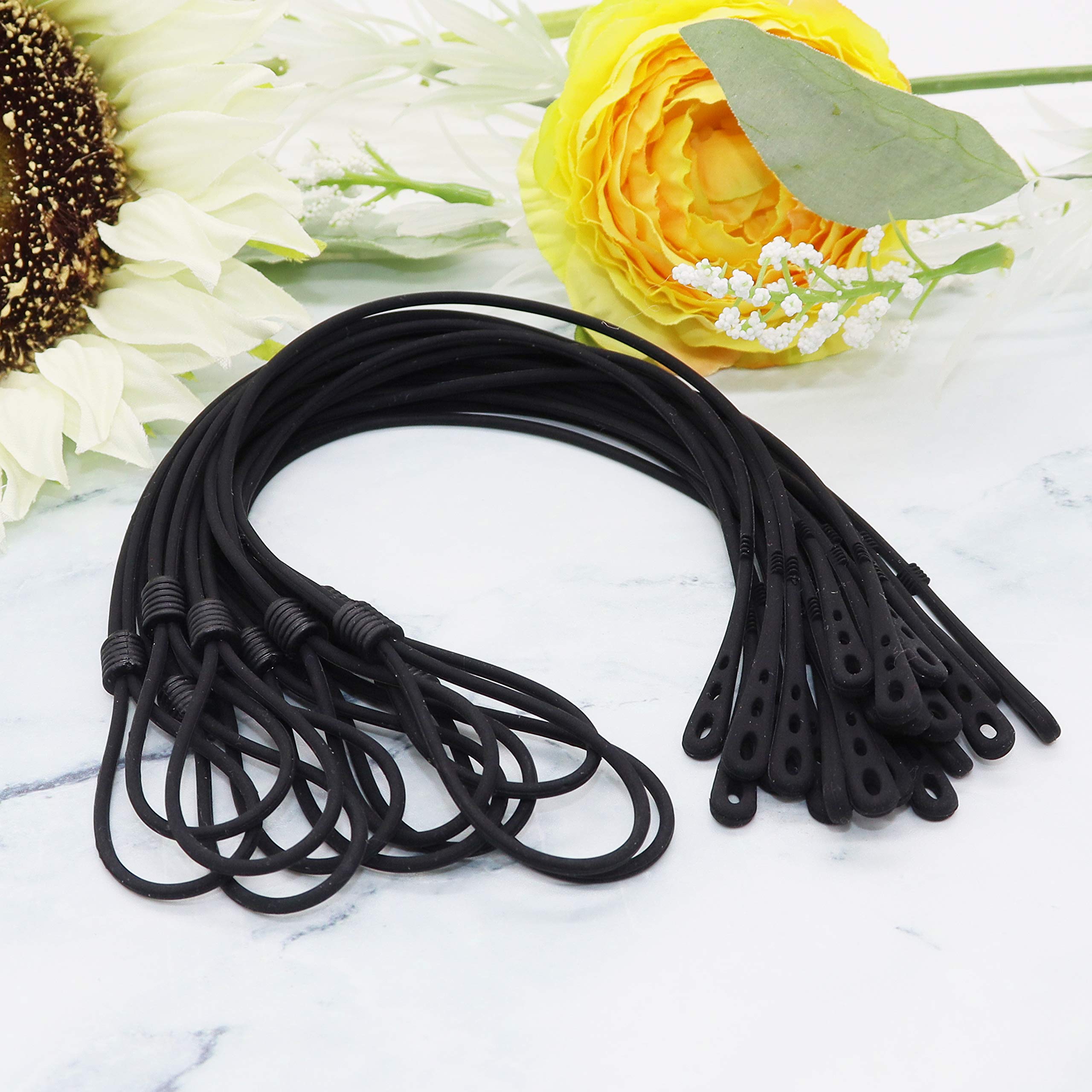 12 PCS Black Face Mask Lanyard Clip - Adjustable Silicone Holder for Sunglasses & Masks - Unisex for Work & Travel
