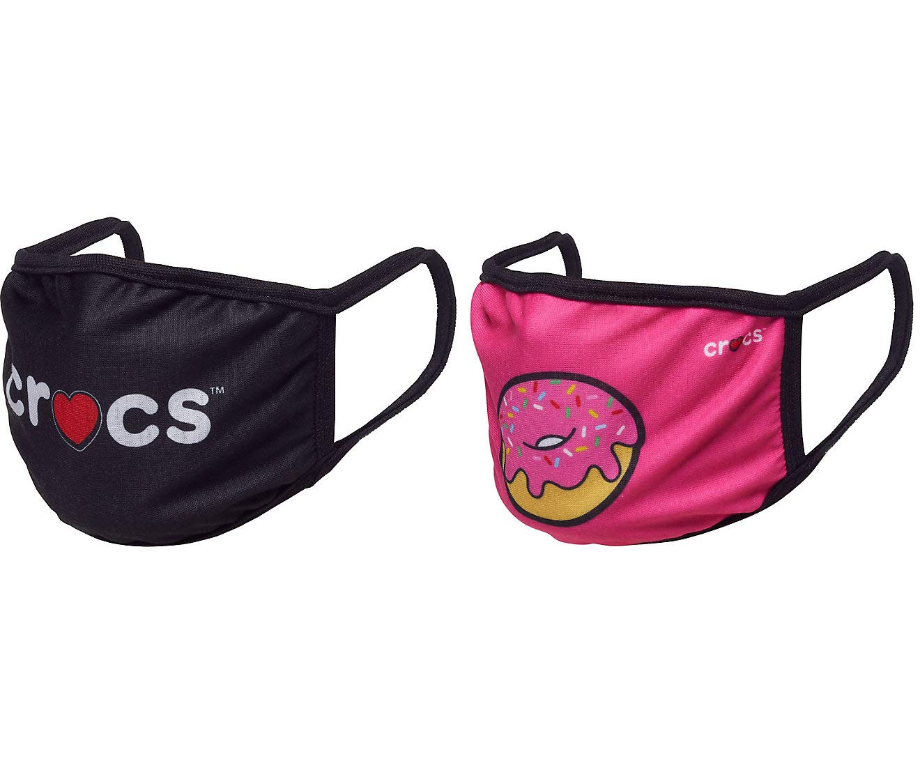 Crocs Men's & Women's Reusable Washable Cloth Face Mask 2-Pack - Comfortable & Breathable for Daily Wear, Travel, Shopping & Outdoor Activities