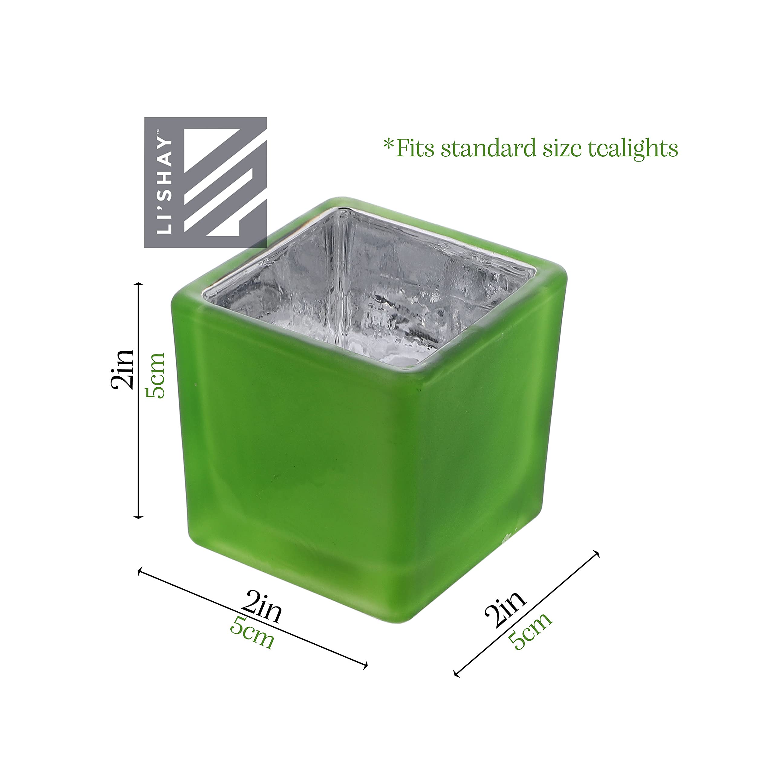 Elegant Green Square Tealight Candle Holder Set of 3 - Perfect for Home Decor, Wedding Centerpieces & Romantic Ambiance