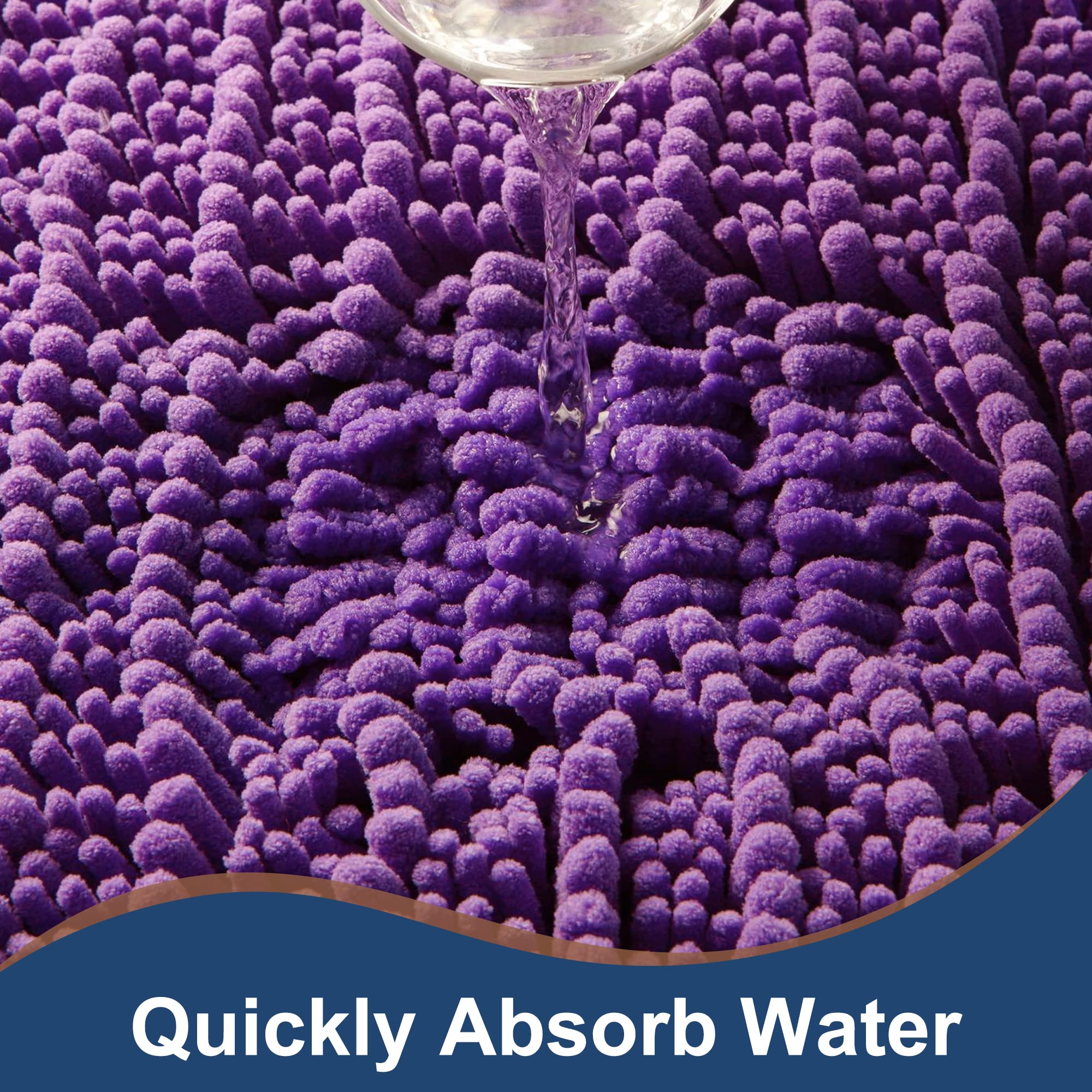 **FLOLEOPA Soft Plush Microfiber Bathroom Rugs – Super Absorbent, Non-Slip, Machine Washable Bath Mats for Tub, Shower & Bathroom Floor (31x59 Inches, Lavender) – Perfect for Cozy Bathrooms & Spa-Like Showers**