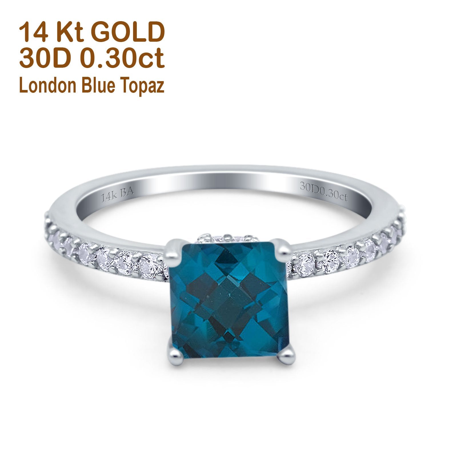 White Gold London Blue Topaz