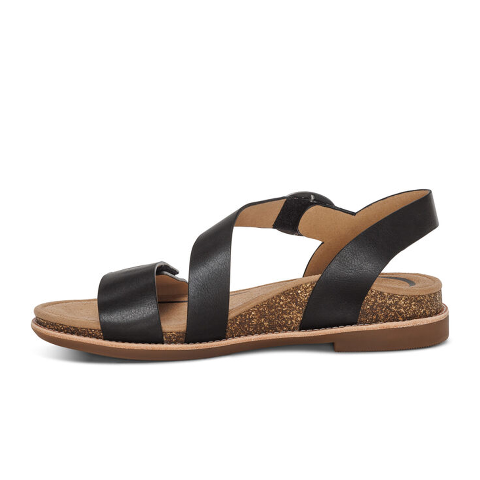 Aetrex Tamara Women's Backstrap Sandal - Comfortable Black Sandals for Walking, Travel & Summer Outfits