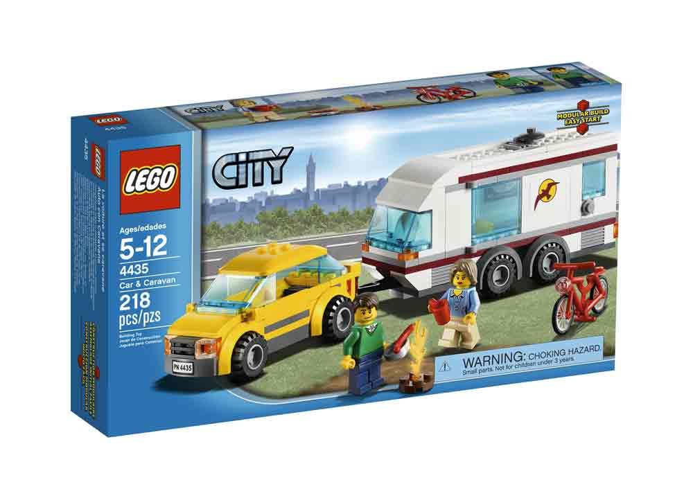 LEGO City Town Car and Caravan 4435 Building Toy Set - Creative Play for Kids, Family Road Trip Adventures & City Life Scenes