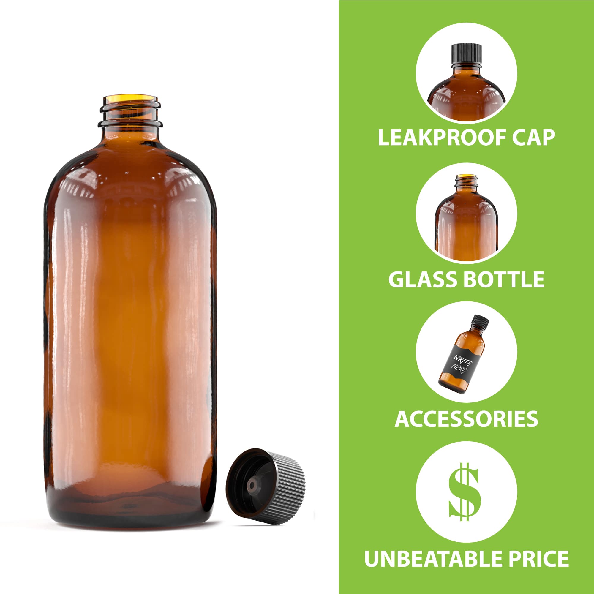 480mL Travel Bottle Set with Leak-Proof Lids & Funnel - Perfect for Toiletries, Cosmetics & Liquids on Airplanes, Gym & Camping Trips