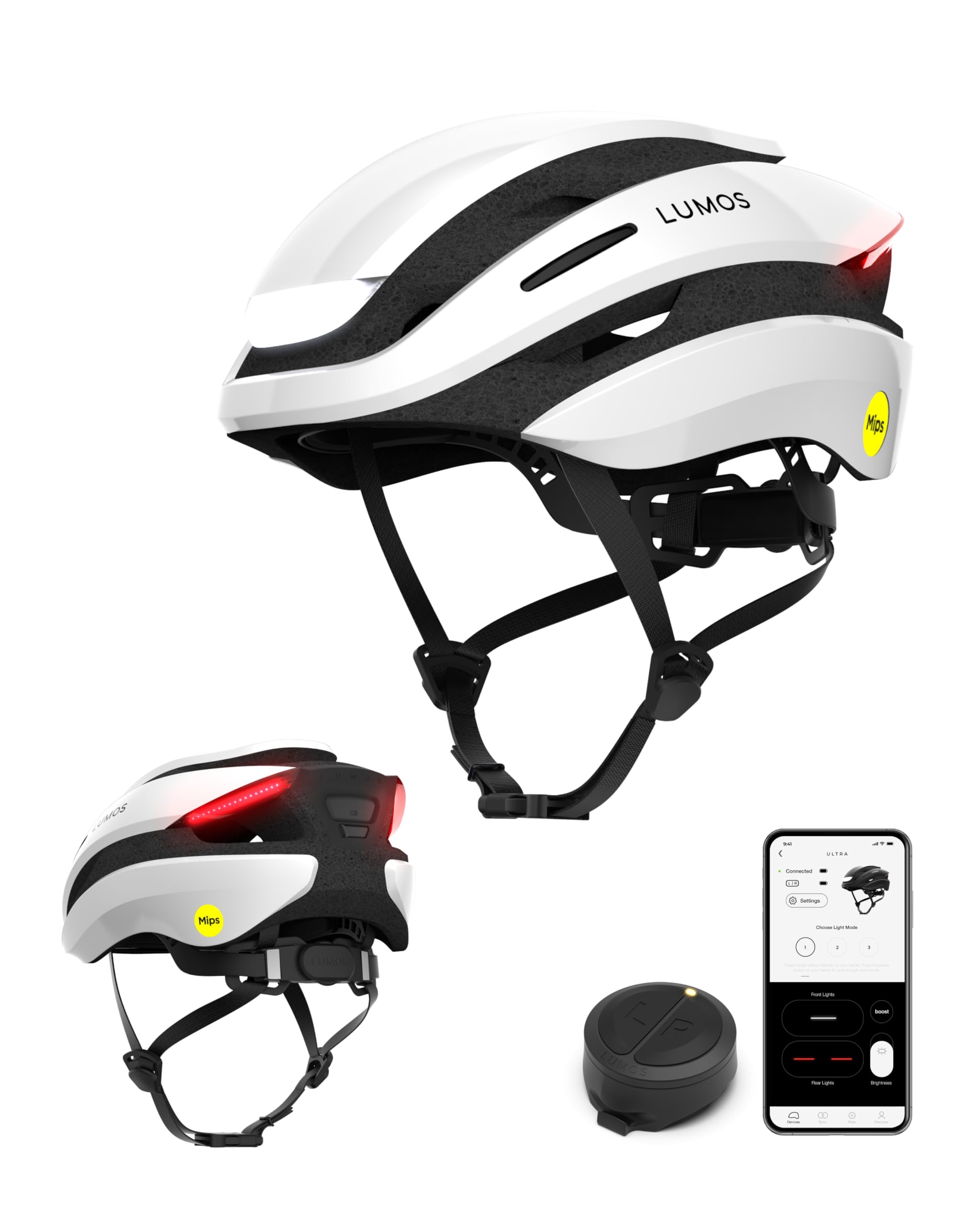 Lumos Ultra Smart Bike Helmet - Adjustable LED Safety Helmet with Turn Signals & Brake Light for Cycling - Lightweight Adult Bicycle Helmet for Men & Women - Perfect for Commuting, Night Riding & Urban Cycling
