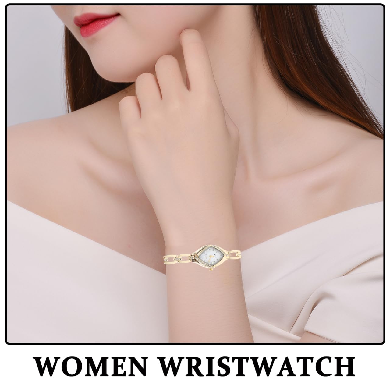 Elegant Hemobllo Women's Rhinestone Bracelet Watch - Fashionable Mini Dress Bling Watch for Ladies in Silver White/Golden Black/Golden White/Rosy White/Silver Black | Perfect for Parties, Weddings & Formal Events