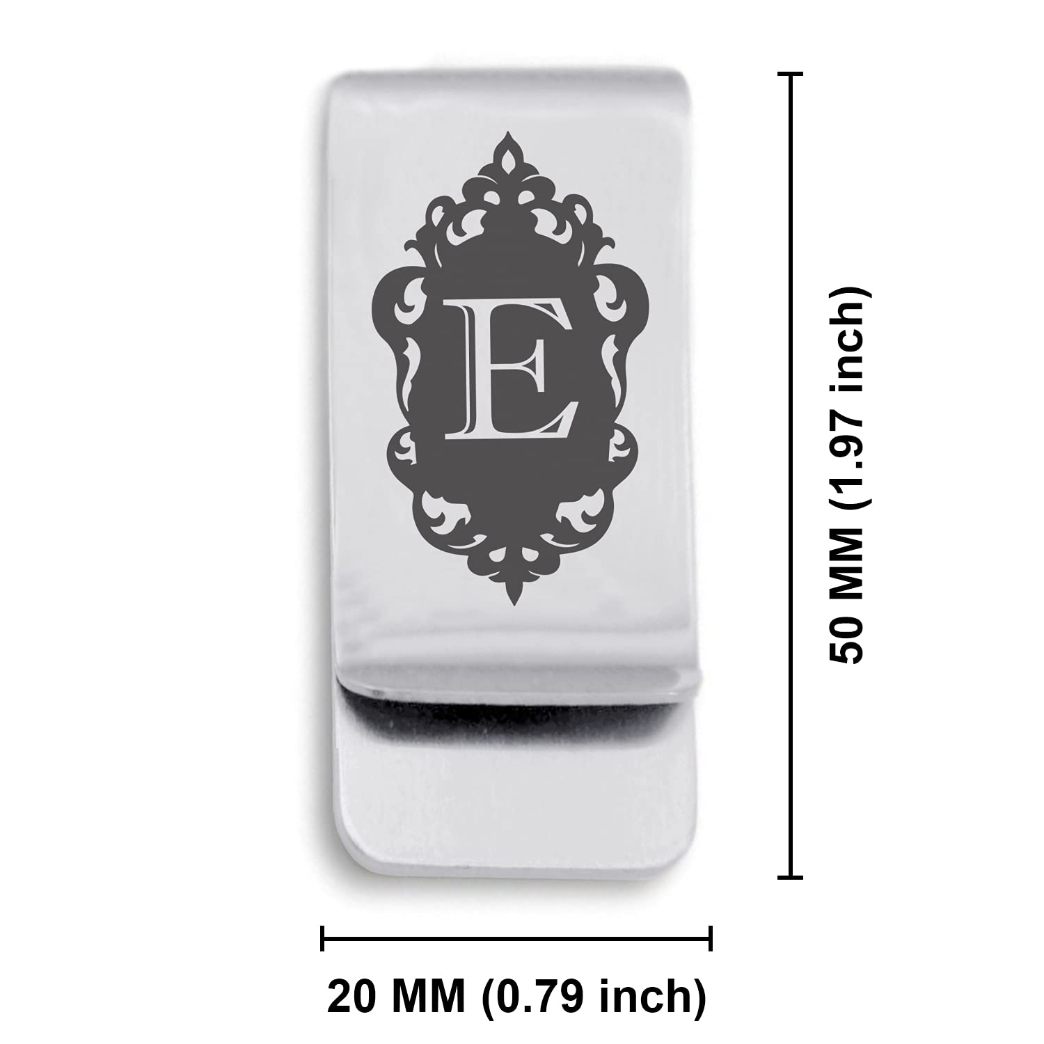 Stainless Steel Personalized Monogram Money Clip - Slim Credit Card Holder with Royal Crest Design - Perfect for Gifts, Travel & Everyday Wallet Organization
