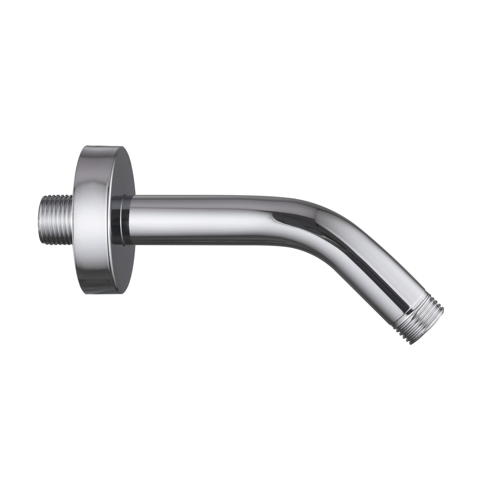 Stainless Steel 6 Inch Shower Arm with Flange & Tape - Chrome Wall Mounted Shower Head Extension for Fixed Shower Heads | Bathroom Upgrade, Home Renovation, Hotel Installation