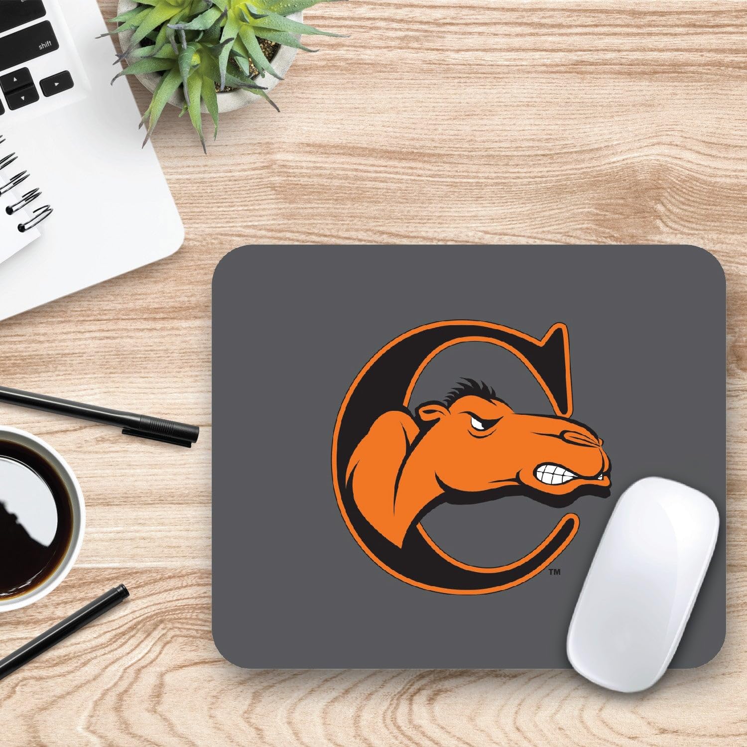 OTM Essentials Campbell University Standard Fabric Mouse Pad - Desk Accessories & Gaming Mouse Mat with Mascot Repeat V1 Design - Perfect for Office, Home & Gaming Setup