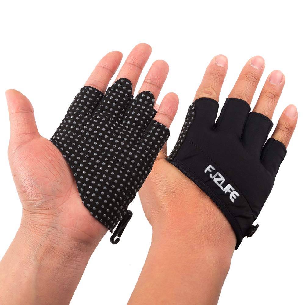 FJZLIFE Workout Gloves for Men & Women - Non-Slip Silicone Grip Fitness Gloves for Weightlifting, Cross Training, Cycling, Yoga, Pull-Ups & Gym - Breathable & Comfortable for Intense Workouts - Perfect for Gym, Home Exercise & Outdoor Fitness Activities