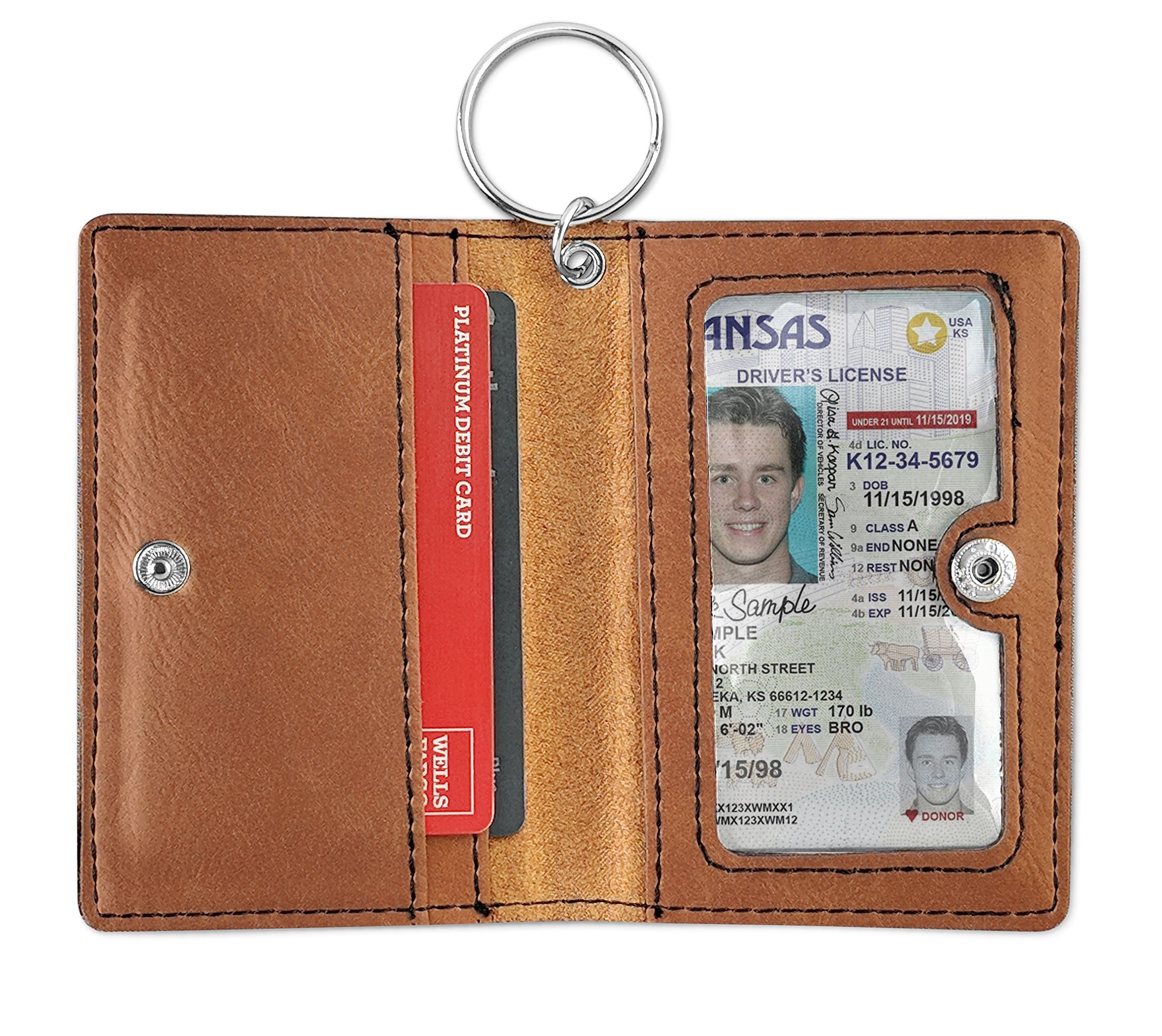 Personalized Grandparent Keychain ID Holder - Double Sided for Gifts & Keepsakes