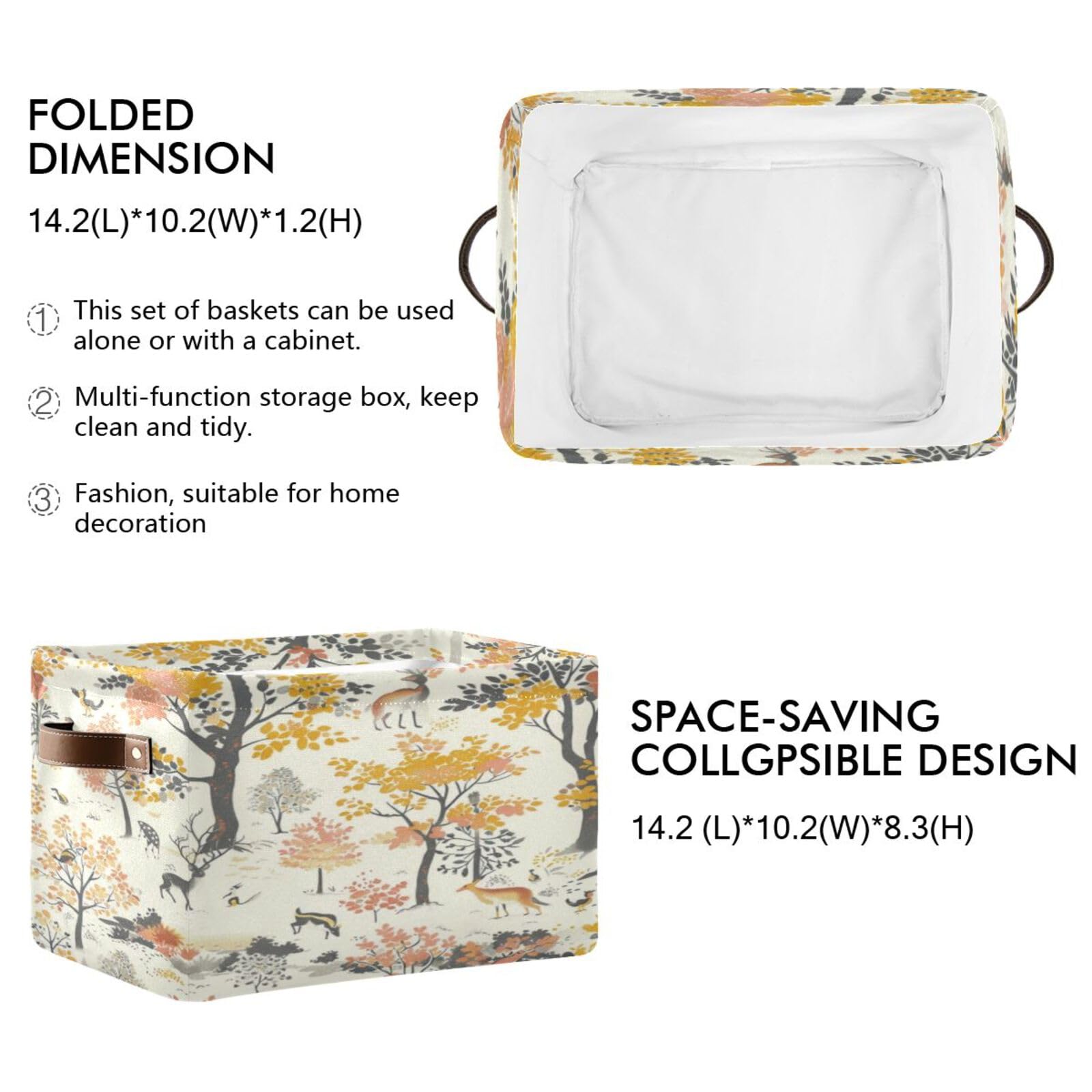 Large Fabric Storage Bins with Handles - Closet & Shelf Organizers for Clothes, Toys, Home