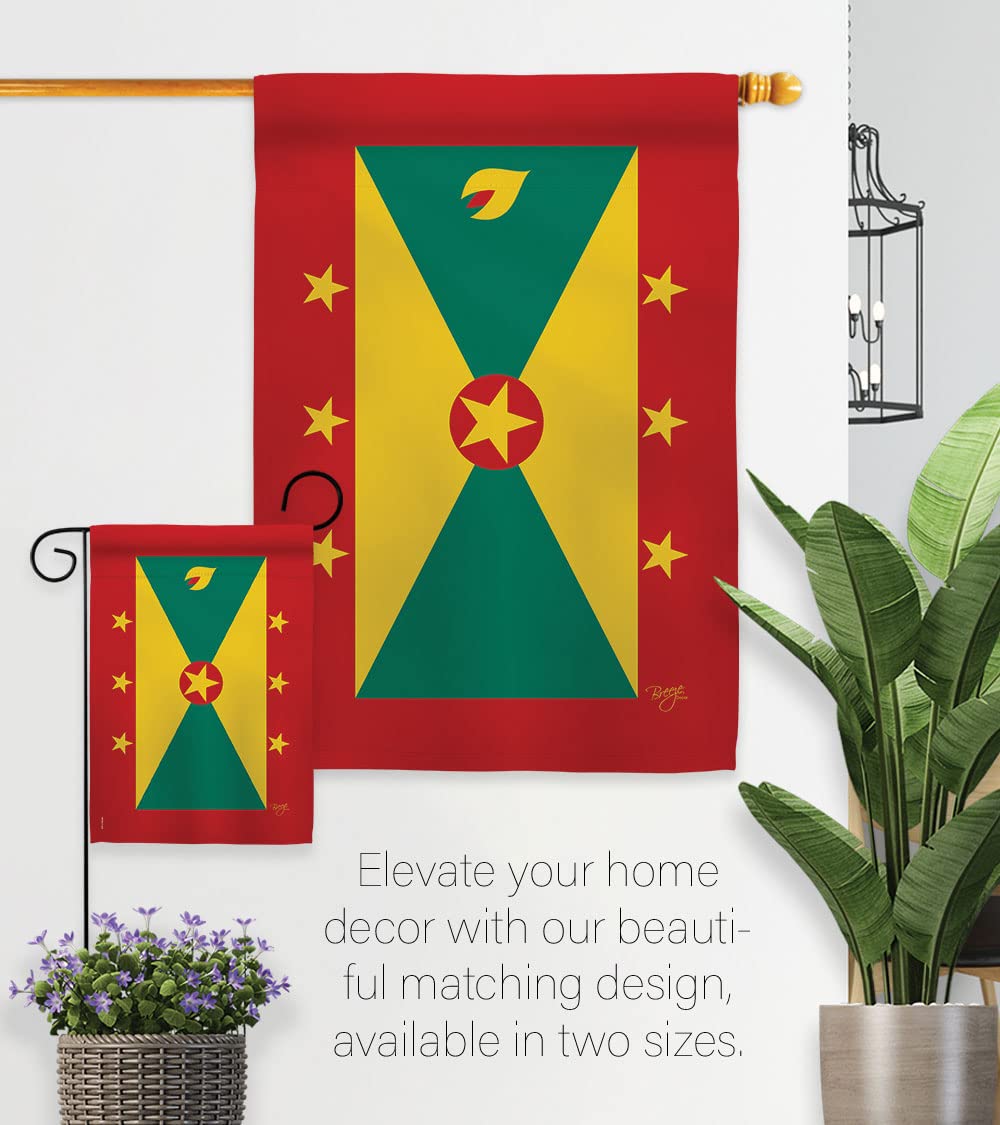 Grenada Garden Flag Set with Stand - Double-Sided Yard Decor for Home & Gifts