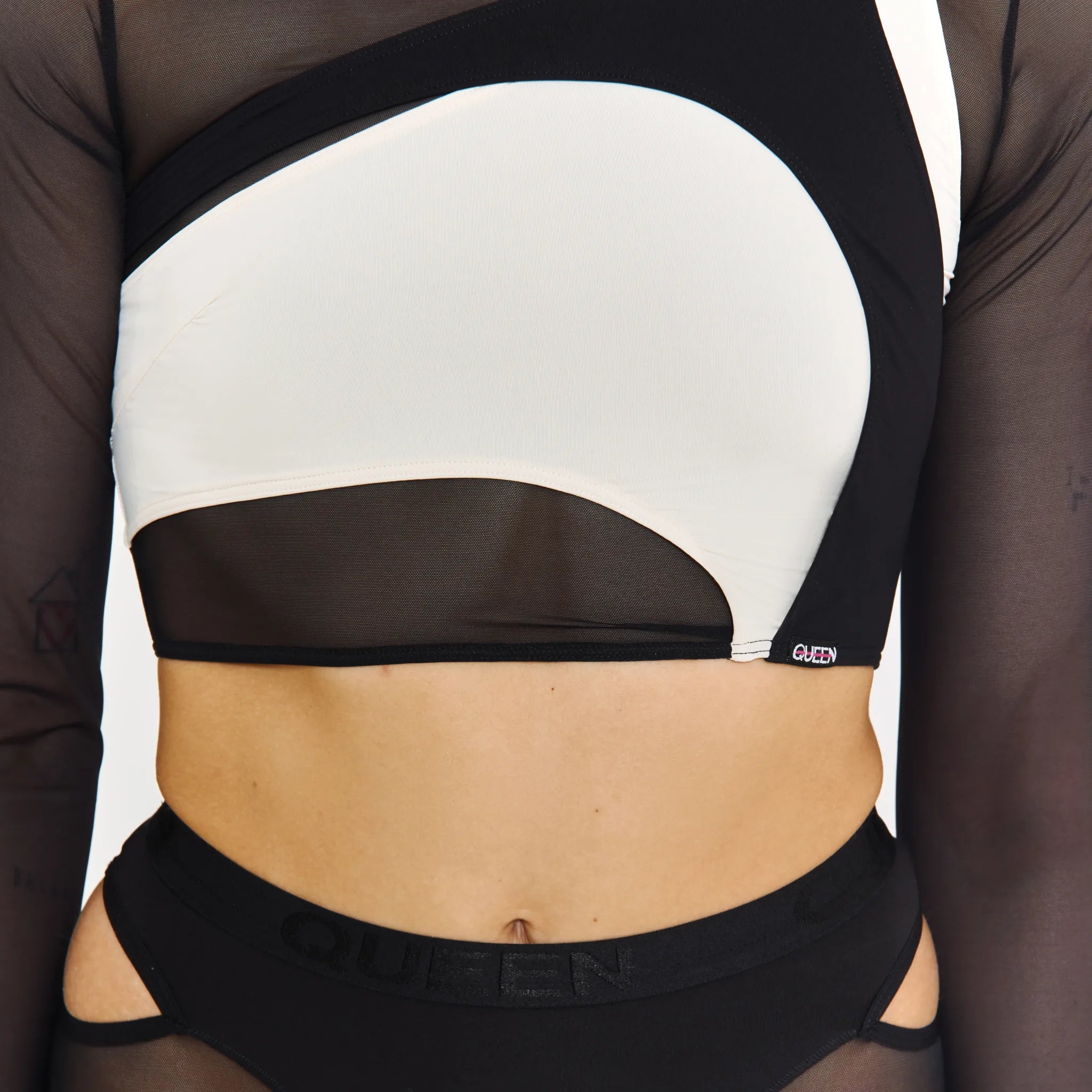 Stylish Hedonist Long Sleeve Top for Women - Black & Cream Colors - Perfect for Casual Outings, Office Wear & Evening Events