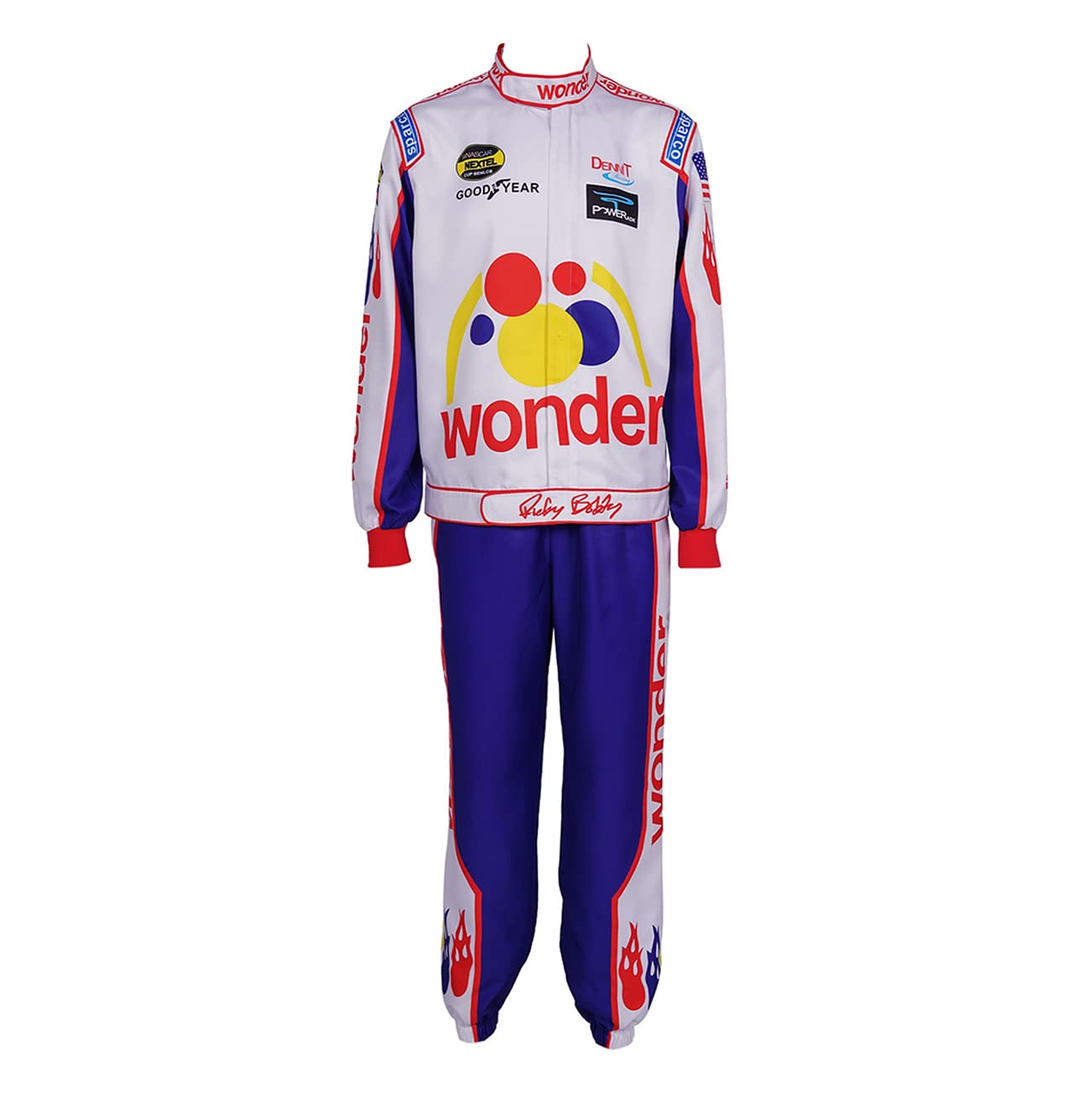 Ricky Bobby Jumpsuit Set - Talladega Nights Costume for Adults & Kids | Halloween Cosplay, Movie Party Outfit, NASCAR Themed Dress-Up