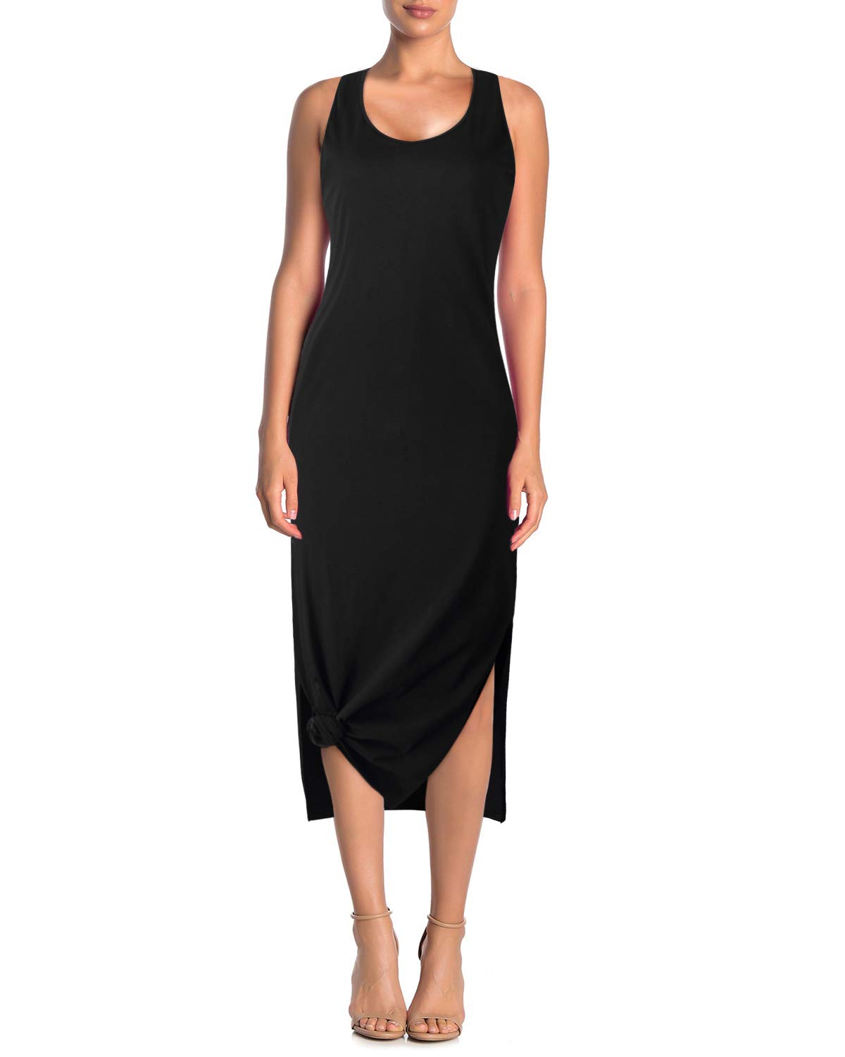 HONECA Women's Floral Print Maxi Dress - Casual Sleeveless Summer Dress with Scoop Neck & Pockets | Perfect for Beach Vacations, Date Nights & Outdoor Parties