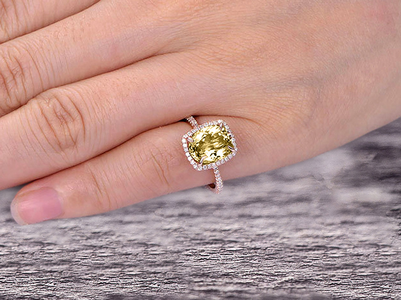1.50 Carat Champagne Moissanite Engagement Ring for Women - 10k Rose Gold Halo Wedding Band, Art Deco Bridal Jewelry - Perfect for Proposals, Anniversaries & Special Occasions