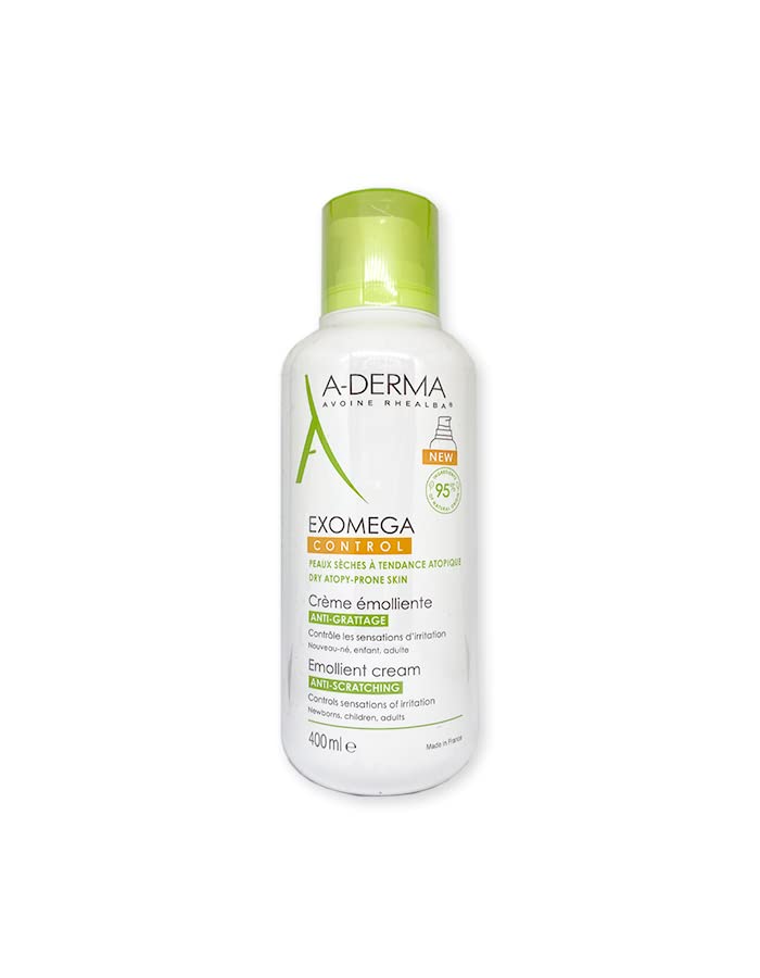 Aderma Exomega Control Emollient Body Balm 400ml - Soothing Dry Skin Relief for Eczema & Dermatitis | Hydrating Moisturizer for Sensitive Skin | Perfect for Daily Body Care & Nighttime Hydration