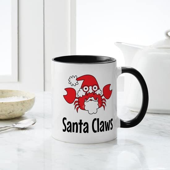 Santa Claws 11 oz (325 ml) Ceramic Coffee Mug - Funny Christmas Gift for Cat Lovers - Perfect for Hot Cocoa, Tea & Office Use