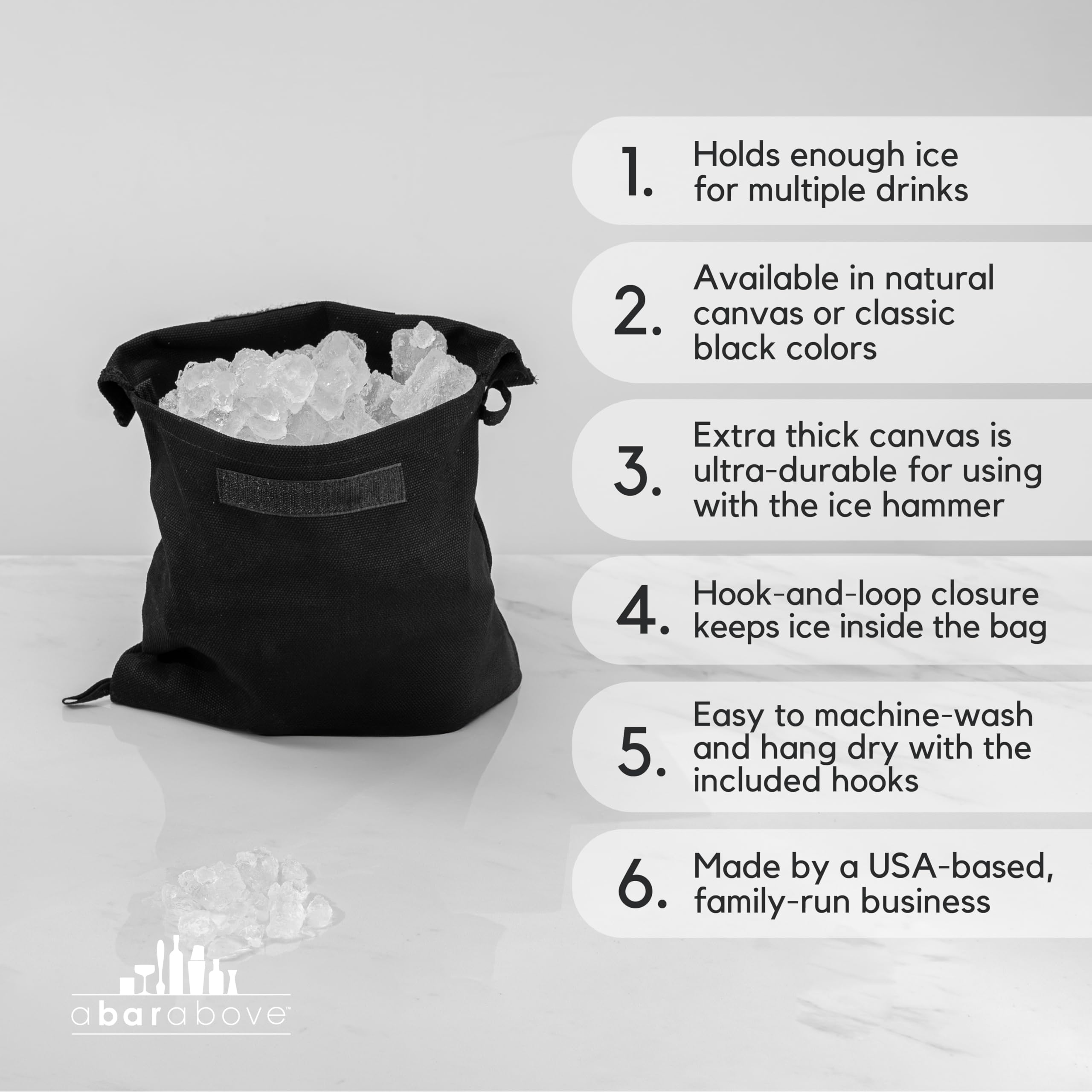 Premium Lewis Bag - Reusable Black Ice Crusher Bag for Cocktails & Mai Tais | Professional Grade Canvas with Flap | XL 15.5