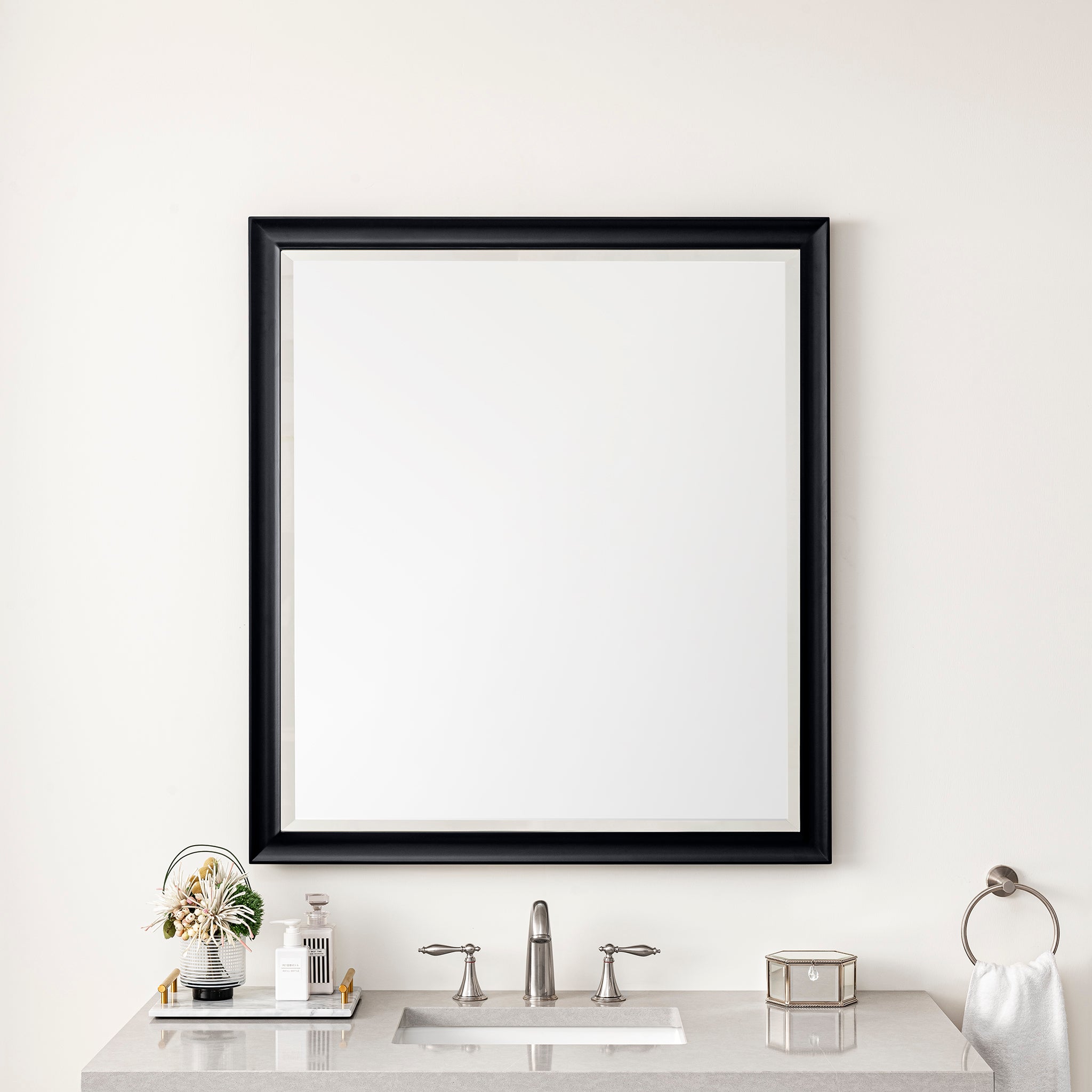 Glenbrooke 36-Inch Black Onyx Wall Mirror - Elegant Decorative Mirror for Living Room, Bedroom, Entryway & Bathroom