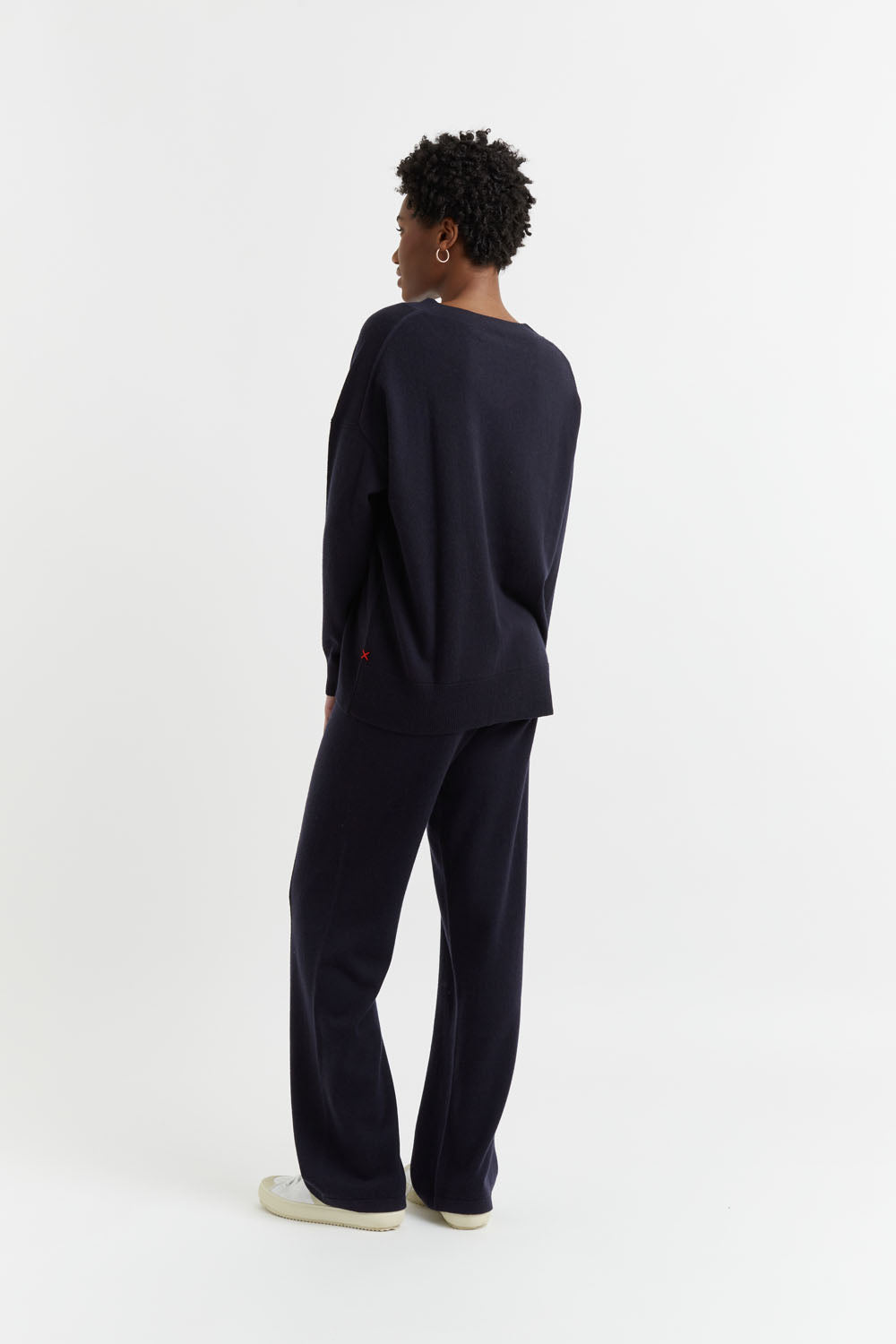 Navy Wool Cashmere Slouchy Sweater for Women - Soft & Cozy Oversized Pullover - Perfect for Fall & Winter Layering, Casual Outfits & Cold Weather Fashion