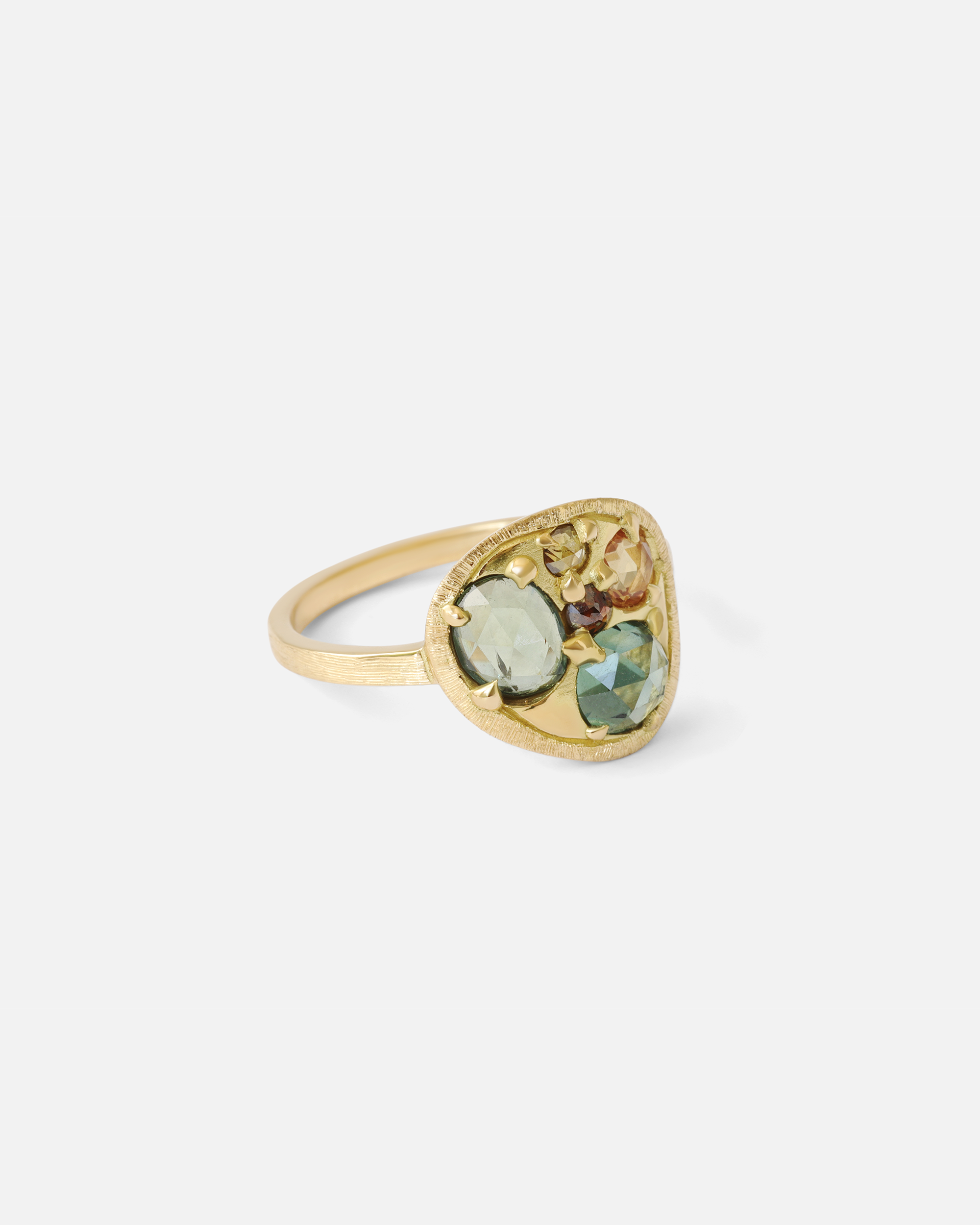 Exquisite Silk Blue Green Orange Cluster Ring for Women | Elegant Bohemian Jewelry for Parties, Weddings & Everyday Wear