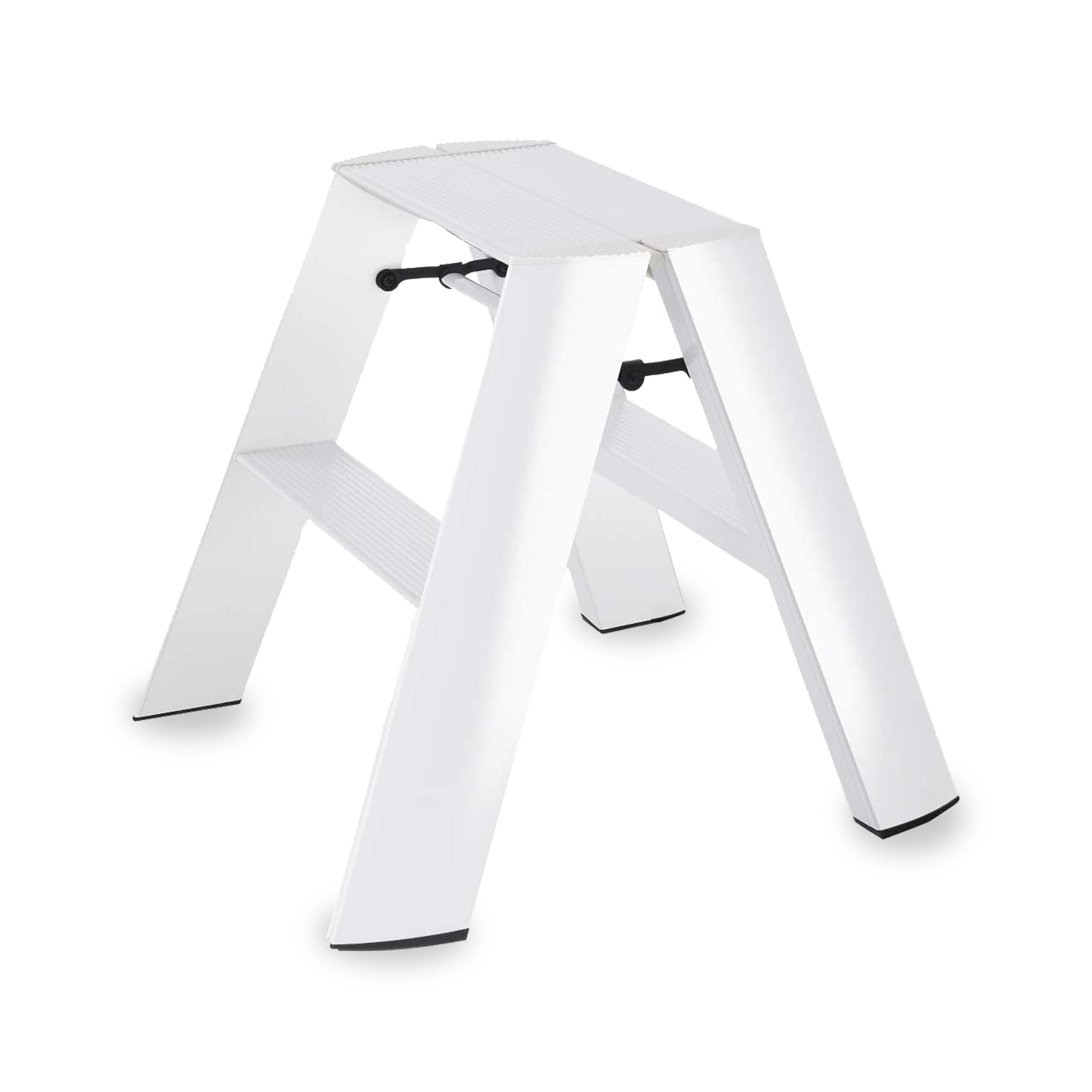 2 Step Ladder - Lightweight Aluminum Folding Step Stool with Non-Slip Feet for Home, Kitchen, Garage & Office Use