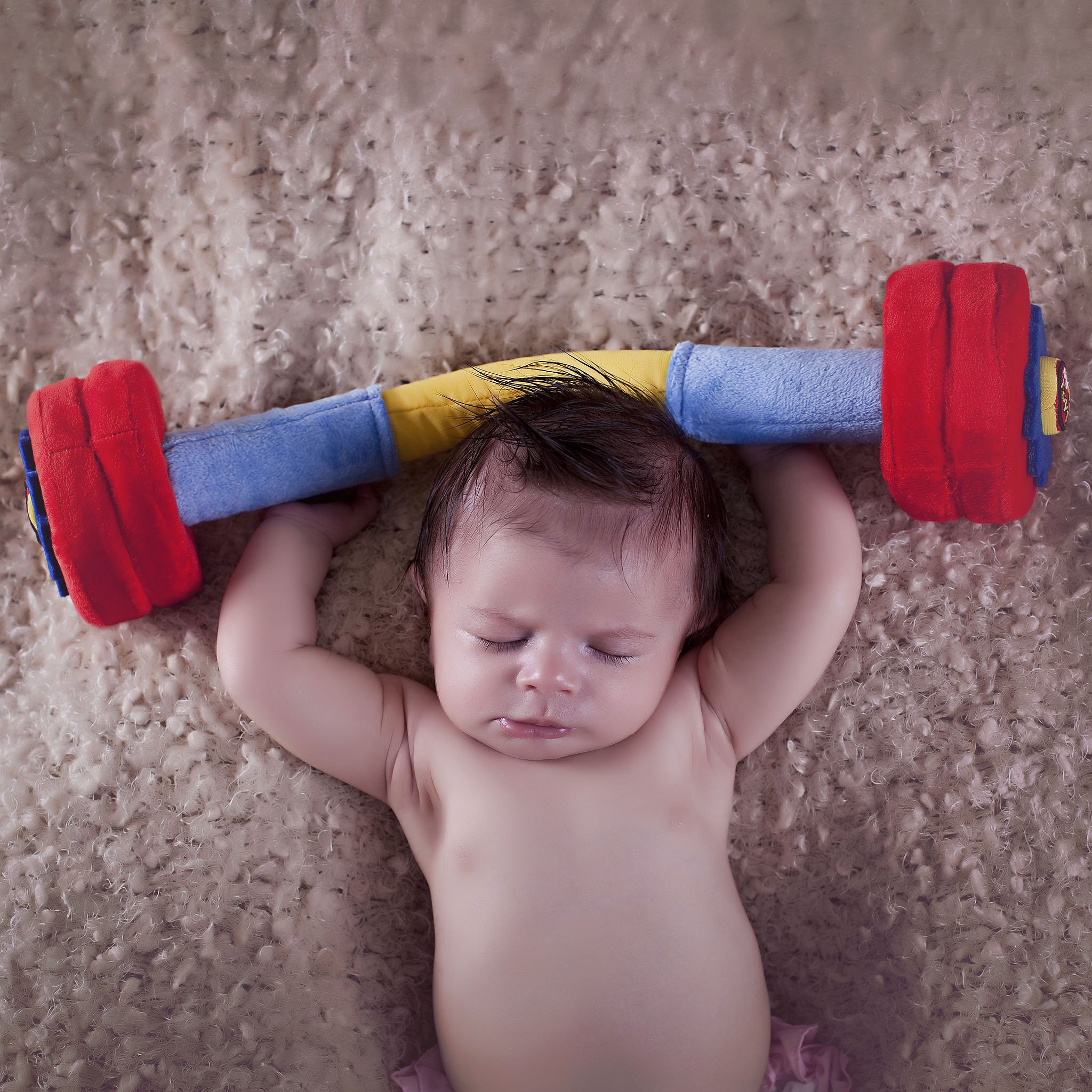 WOD Toys® Baby Fitness Plush Set with Rattles & Sensory Sounds - Safe & Durable Developmental Toys for Newborns 0-12 Months - Perfect for Tummy Time, Sensory Play & Early Learning Activities