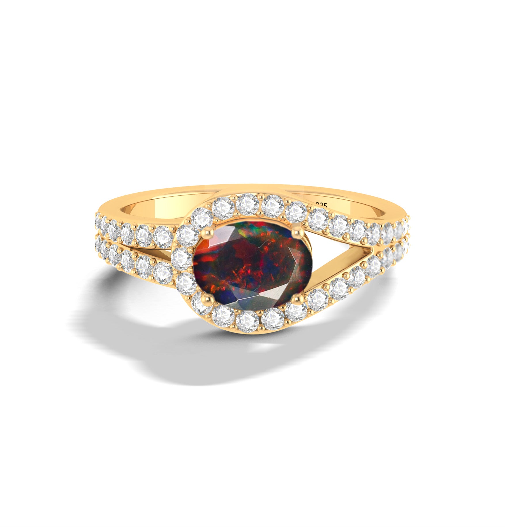 Natural Black Opal Engagement Ring - Oval Shape, Sterling Silver Setting for Women | Perfect for Weddings, Proposals & Anniversary Gifts