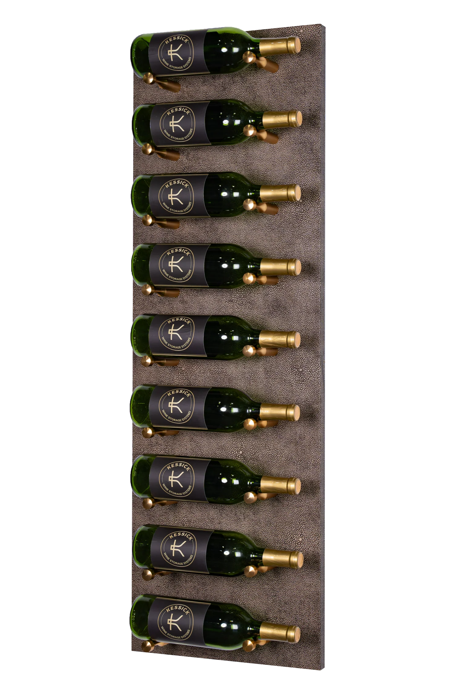 Kessick Vertical Leather Wine Rack - 14x42 Inch Wall-Mounted Wine Storage for Home Bar, Kitchen & Dining Room Decor | Holds 14 Bottles | Elegant Wine Display for Wine Lovers & Collectors
