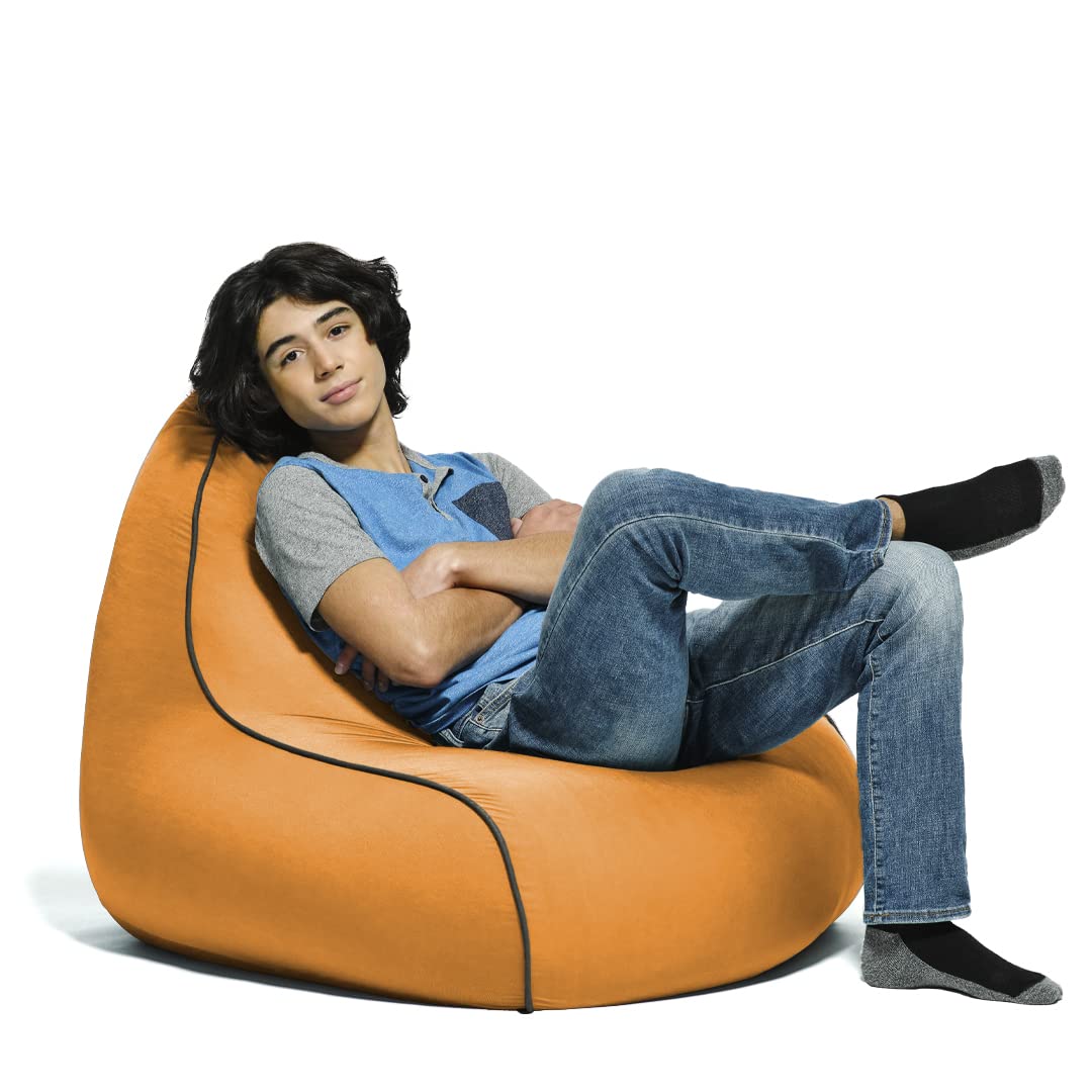 Yogibo Zoola Lounger - Water Resistant Outdoor Bean Bag Chair for Patio, Deck & Poolside - Lightweight Portable Single Seat Beanbag in Citrus Color - Perfect for Relaxing, Sunbathing & Outdoor Lounging