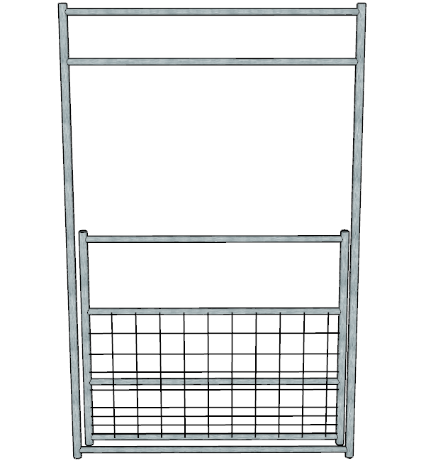 5 Ft Galvanized 4-Rail Livestock Fence Panel with Mesh Gate - Heavy Duty Small Animal Enclosure for Goats, Sheep, Chickens - Perfect for Farm, Backyard, and Pasture Use