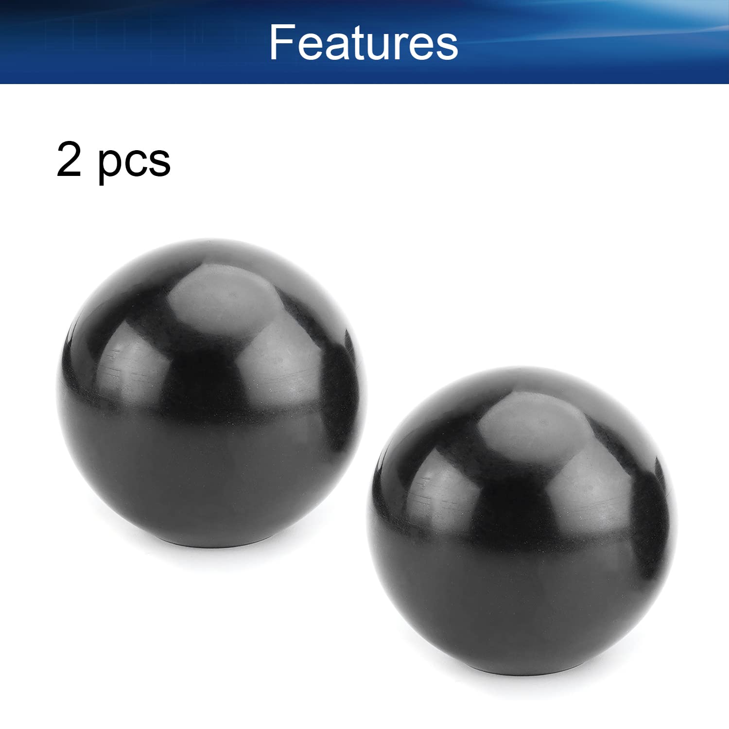 Bettomshin 4Pcs Black Bakelite Ball Knob with M20 Female Thread - 20mm Diameter Thermoset Spherical Handle, No Twist Design for Lawn Mowers, Exercise Equipment & Industrial Machinery - Smooth Rim for Comfortable Grip in Workshops, Garages and Outdoor Applications