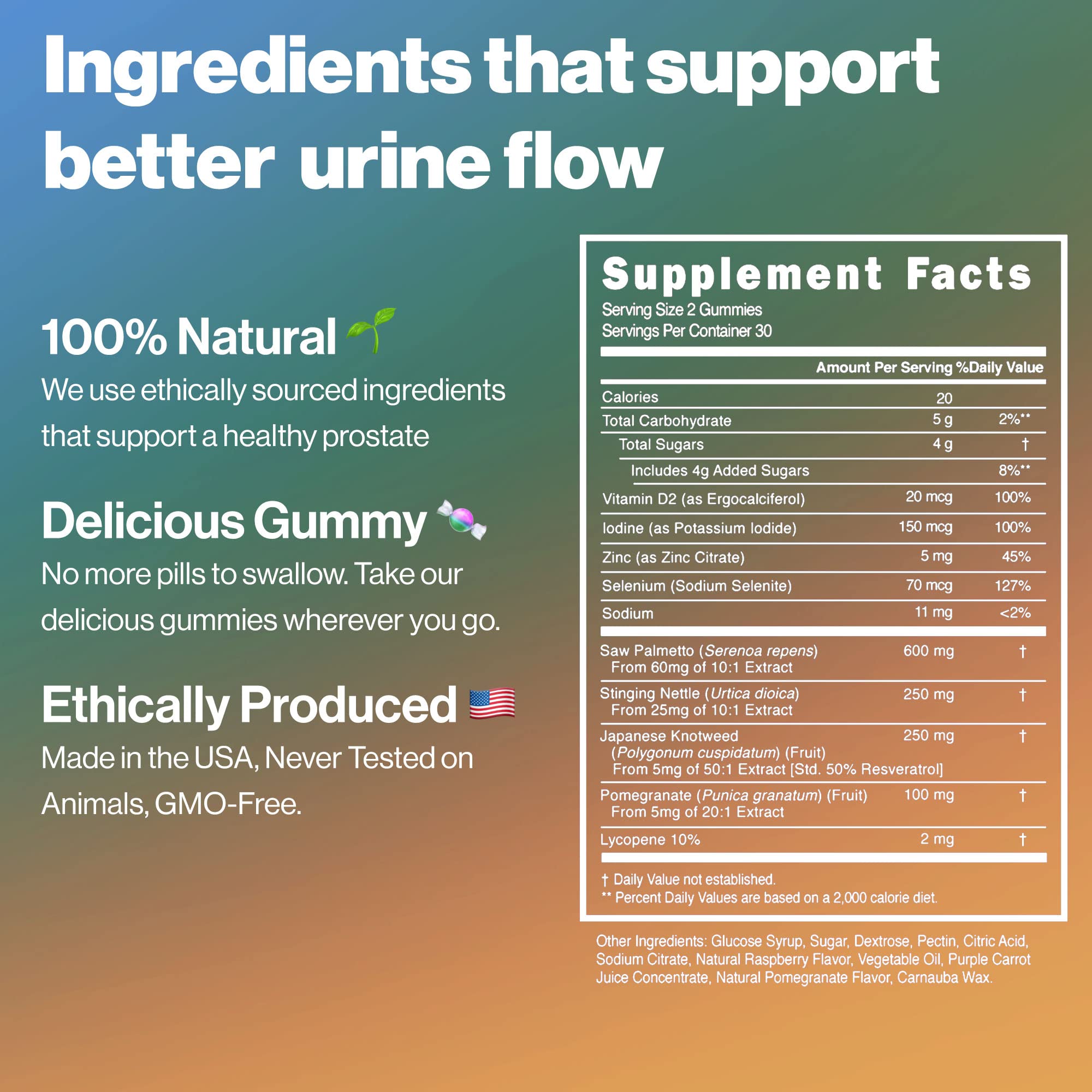 Prostate Shield Gummies for Men - Saw Palmetto & Lycopene Supplement for Prostate Health & Urinary Support | Natural Herbal Remedy for BPH, Frequent Urination & Nighttime Bathroom Trips