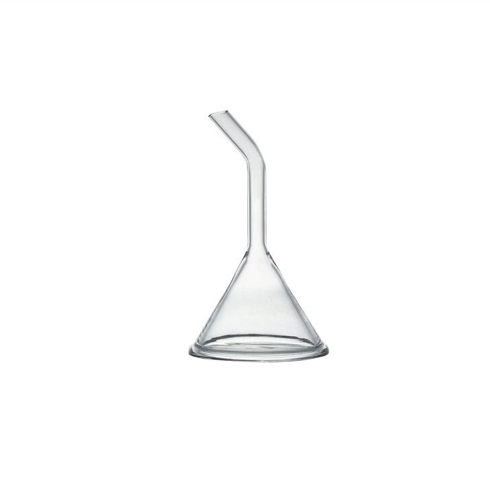 60mm Long Stem Glass Funnel - Borosilicate 3.3 Heavy Wall Lab Funnel with Curved Neck - Pack of 2 - Perfect for Chemistry Experiments, Essential Oil Blending & Home Brewing