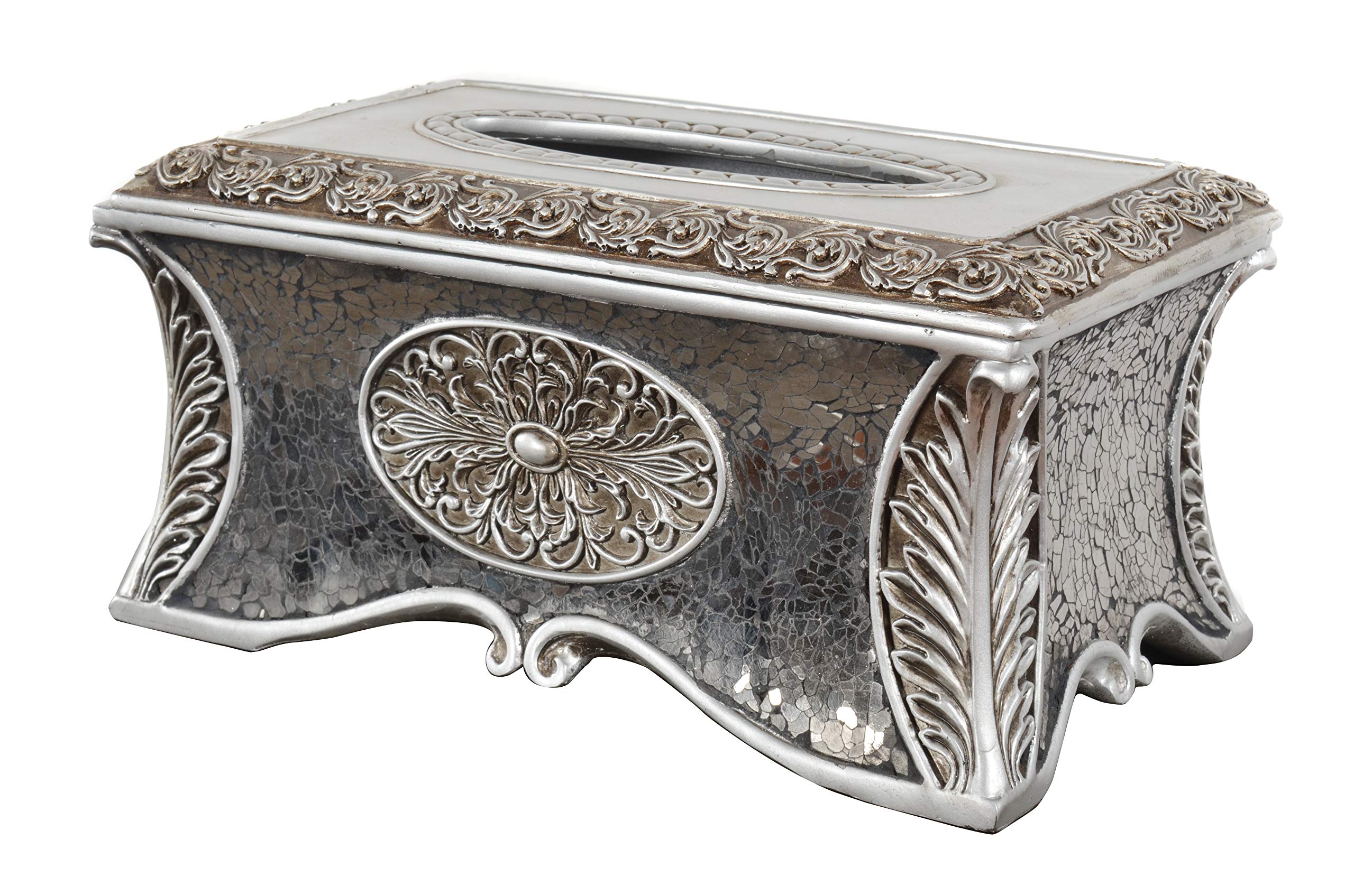 Decorative Mirror Mosaic Rectangle Tissue Box Holder - Elegant Home Office Bathroom Decor | Perfect for Living Room, Bedroom & Bathroom Organization