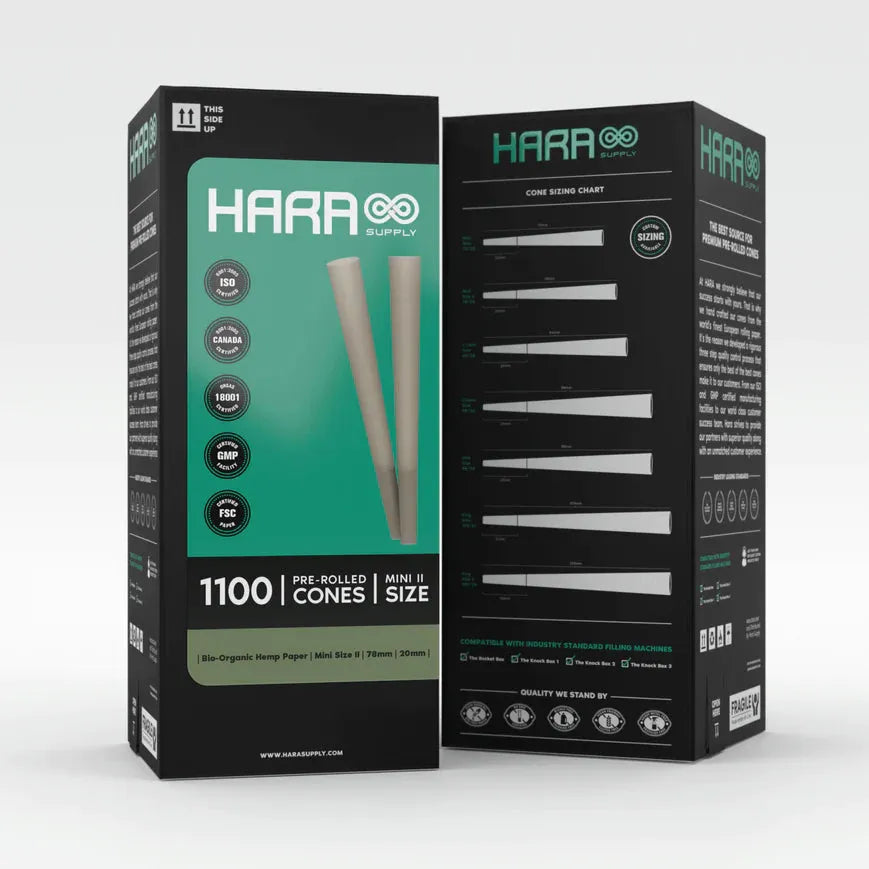 Hara Supply Mini II Size 78/20 Pre Rolled Cones - 100% Natural Hemp Rolling Papers for Smooth Smoking Experience | Perfect for Travel, Parties & Outdoor Adventures