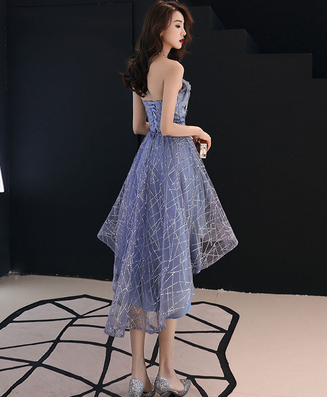 Elegant Blue Tulle Lace Short Prom Dress - Sexy Evening Gown for Homecoming, Party & Special Occasions