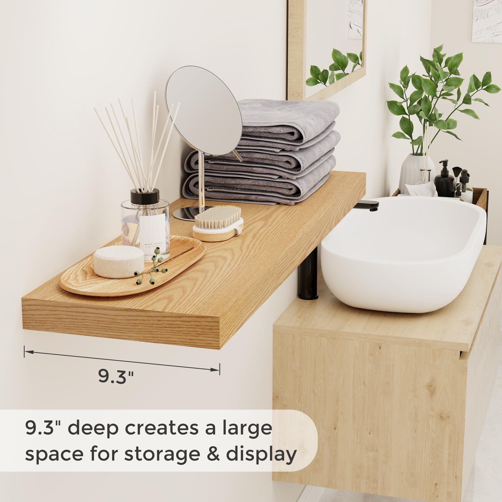 9.3 Inch Deep Floating Shelves Set of 2 - 36